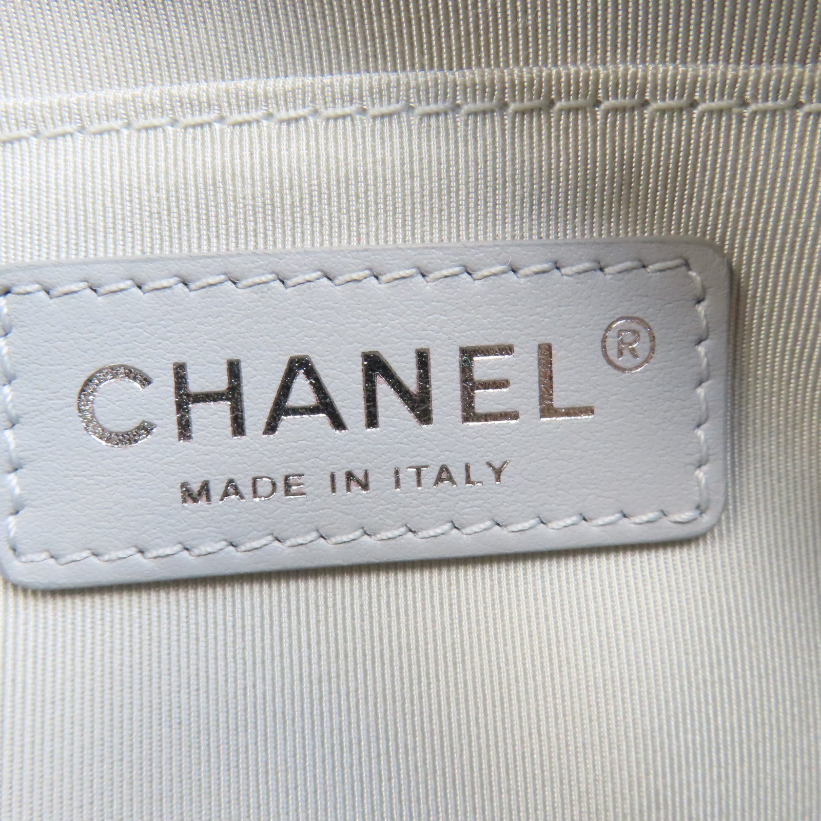 CHANEL 菱格牛皮皮革Waist Bag銀扣腰包銀色
