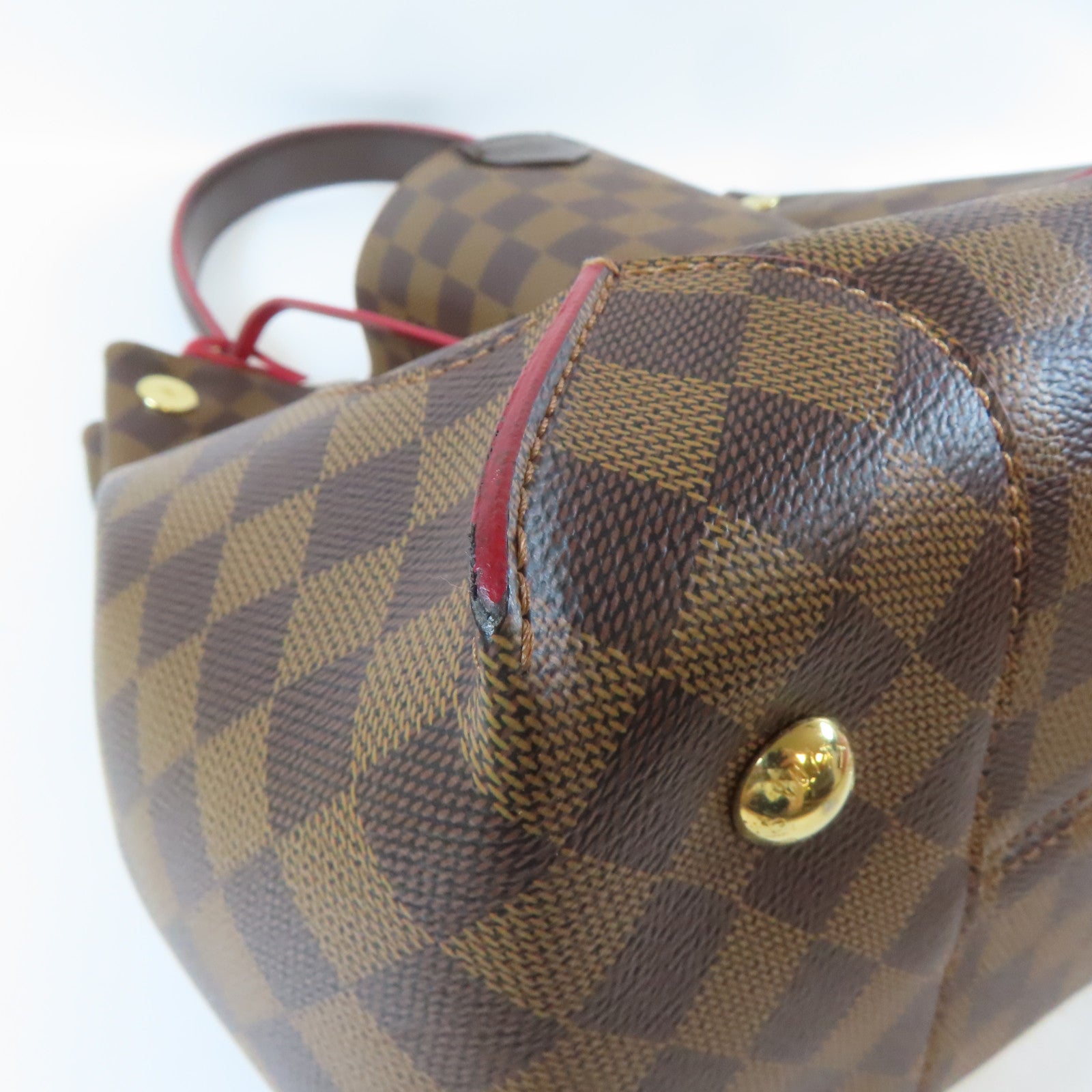 LOUIS VUITTON Damier Caissa Hobo金扣肩背袋啡色