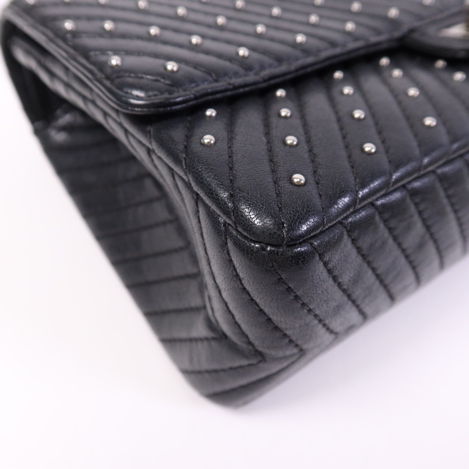 CHANEL 牛皮皮革2.55 Large銀扣鏈帶肩背袋