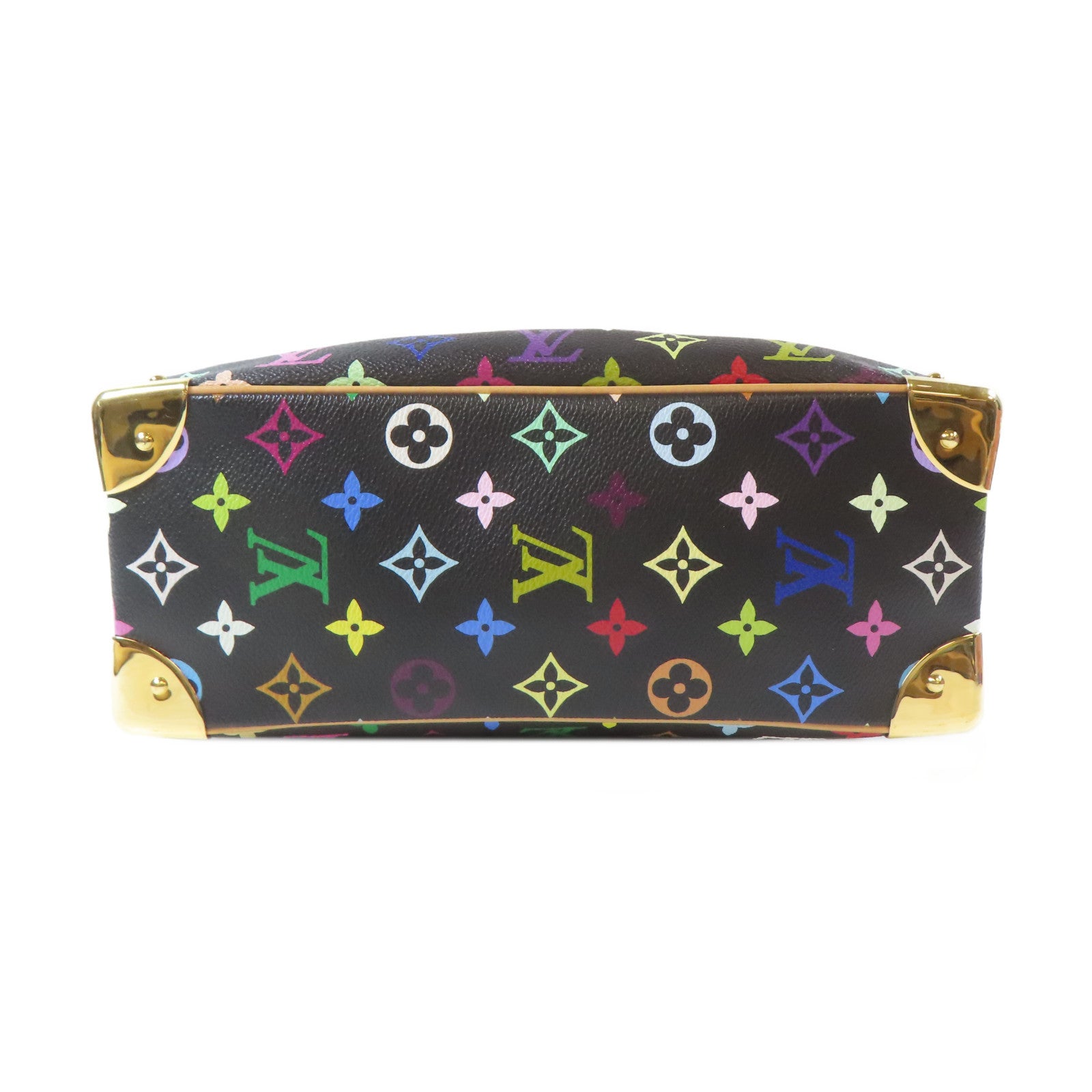LOUIS VUITTON Monogram Multicolore Trouville金扣手挽袋黑色/彩色