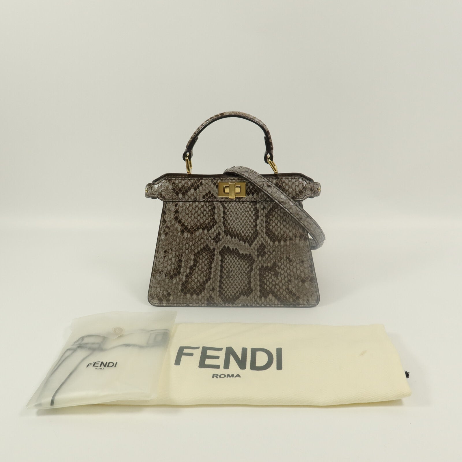 FENDI 珍稀皮革Peekaboo Iseeu Mini手挽肩背兩用袋