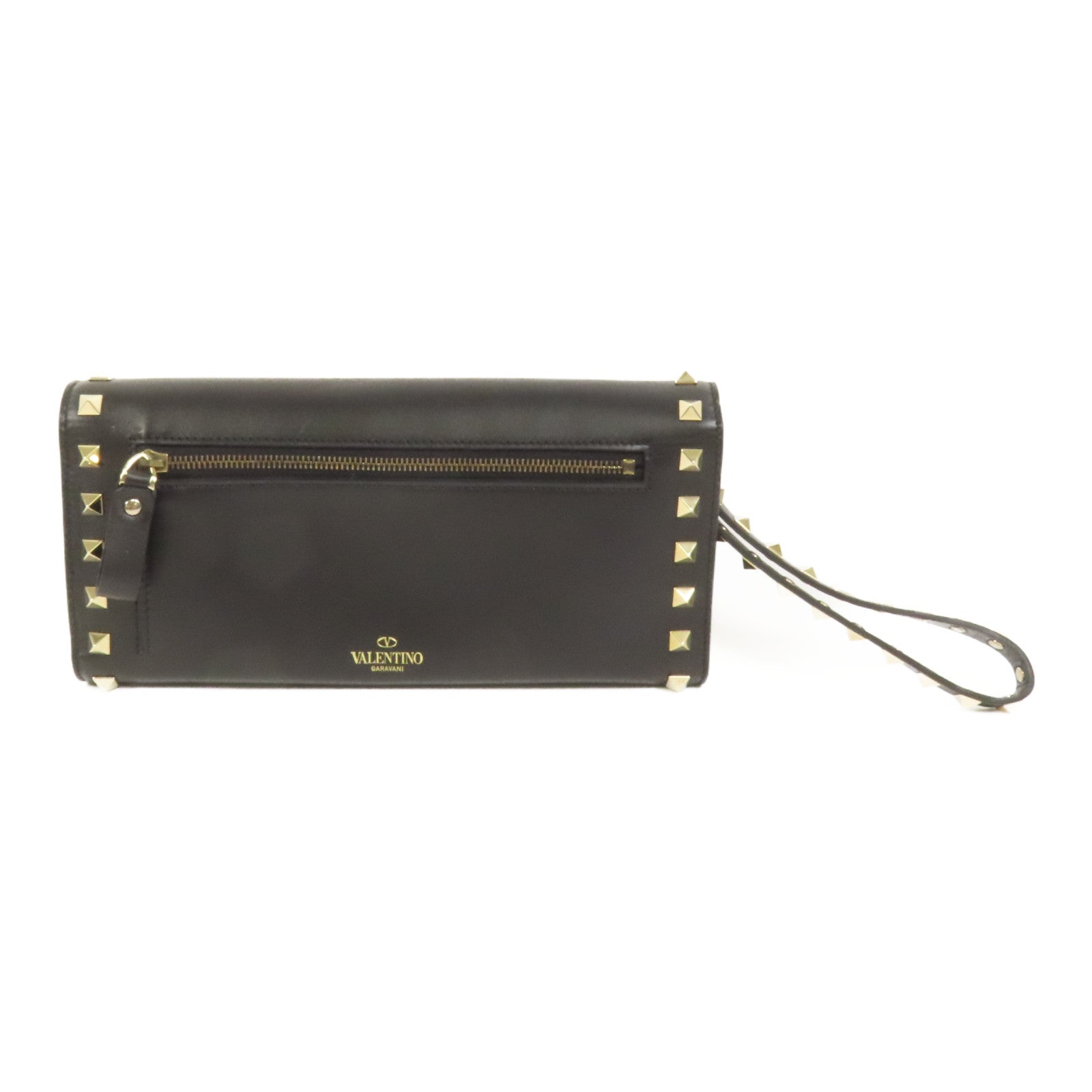 Valentino 【激減優惠】牛皮皮革Rockstud Clutch金扣長錢包