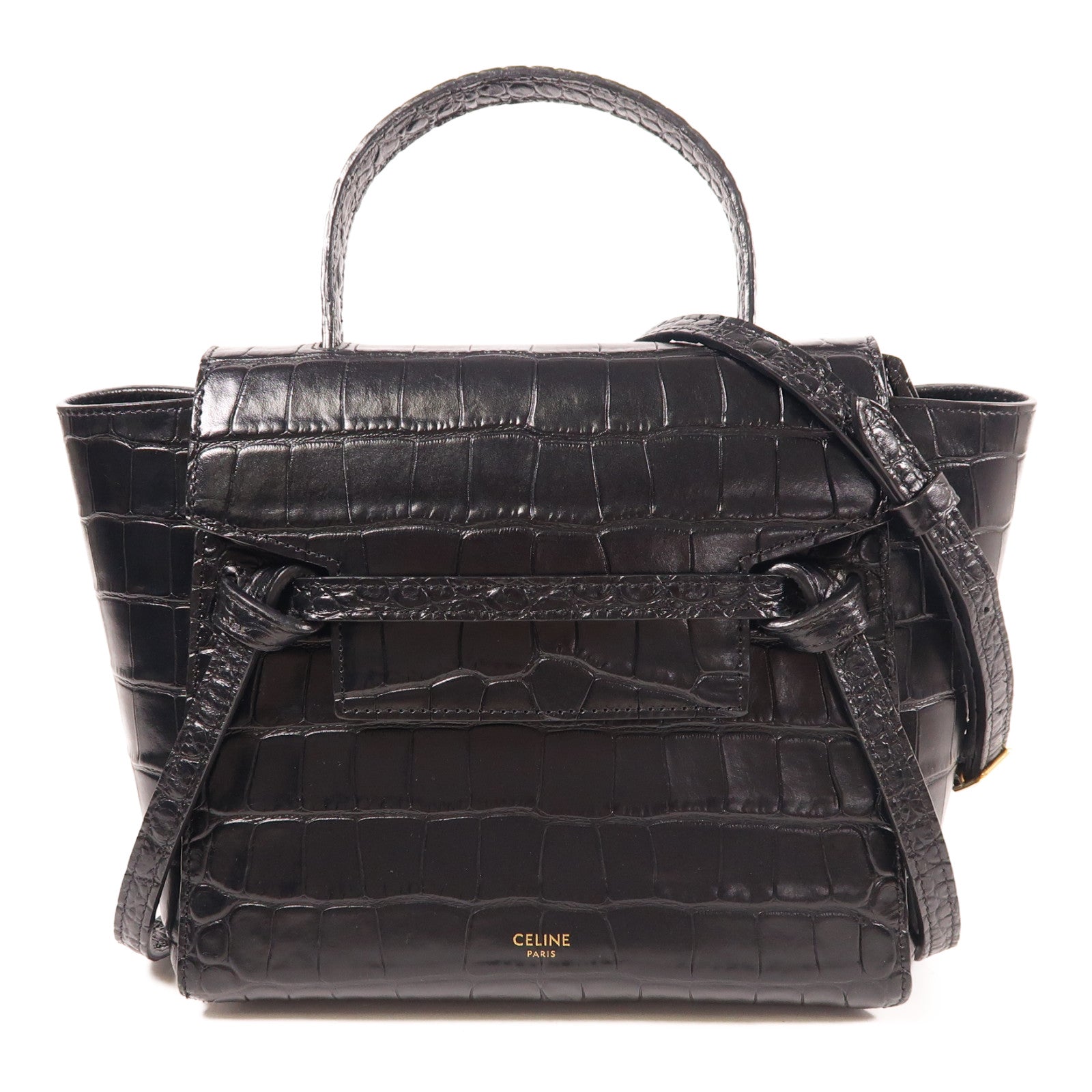 CELINE 牛皮皮革Belt Bag金扣手挽肩背兩用袋