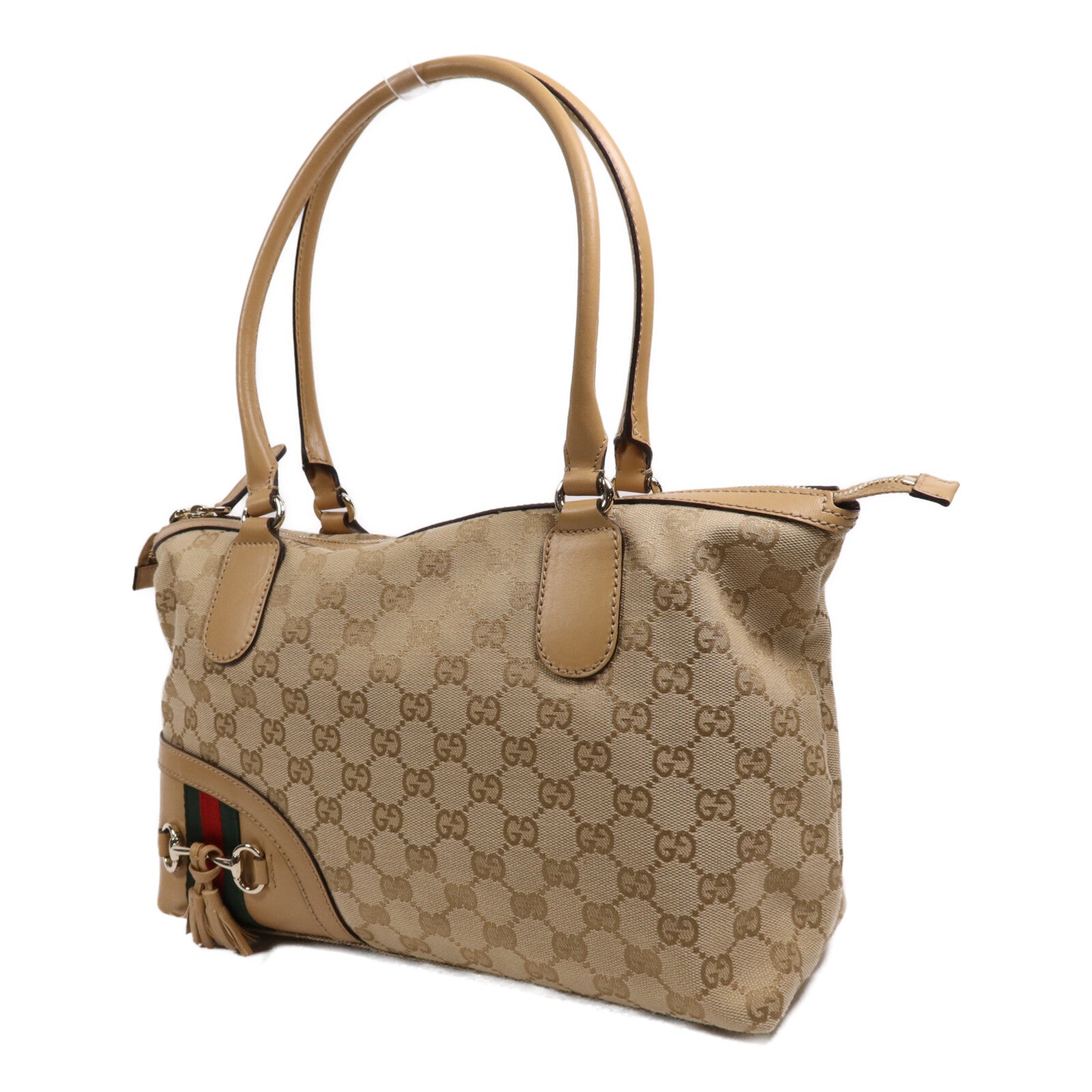 GUCCI 帆布Hand Bag金扣肩背袋