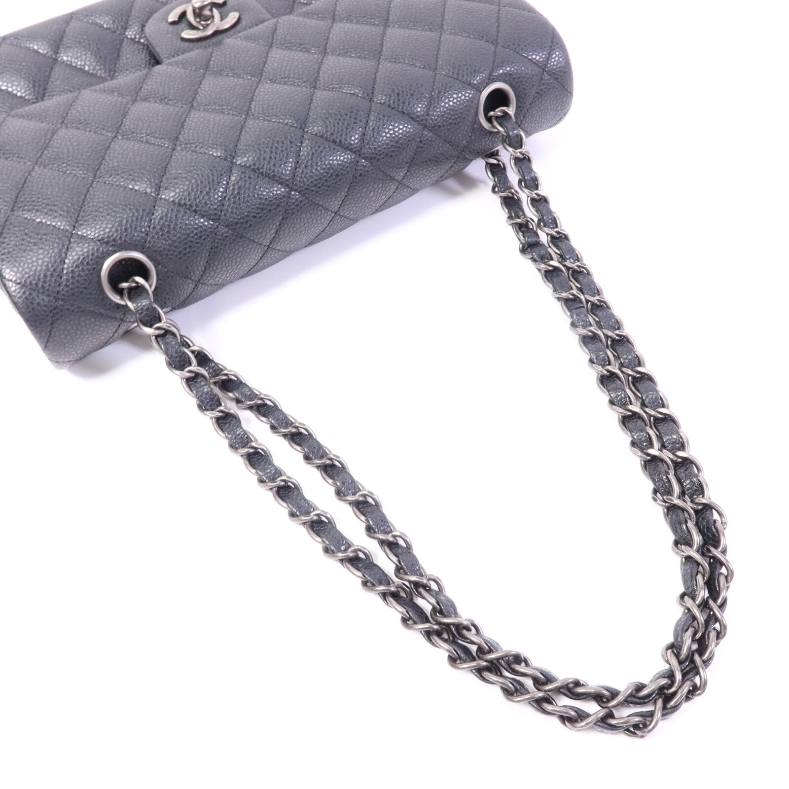 CHANEL 牛皮皮革Classic 25銀扣鏈帶肩背袋