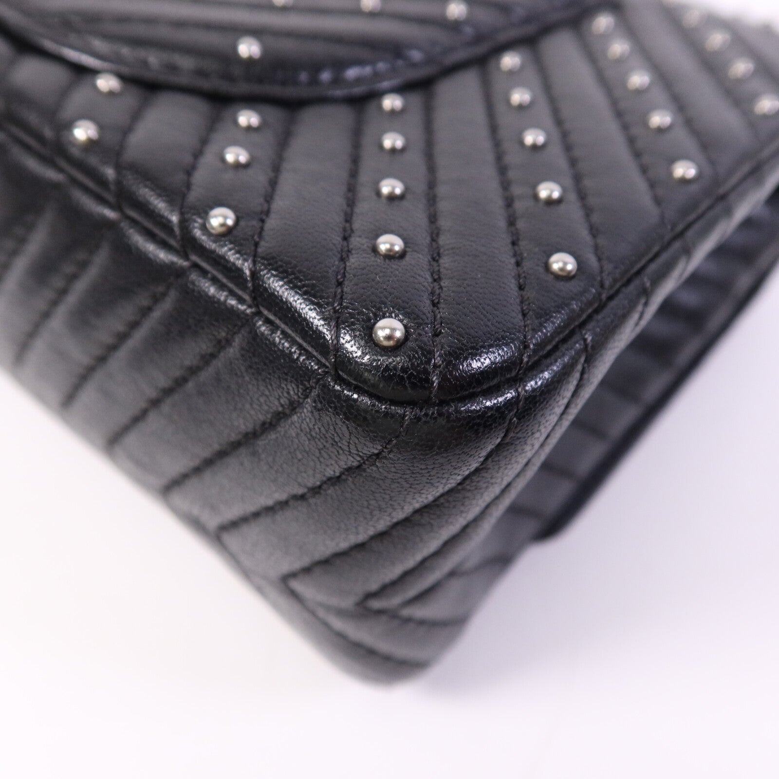 CHANEL 牛皮皮革2.55 Large銀扣鏈帶肩背袋