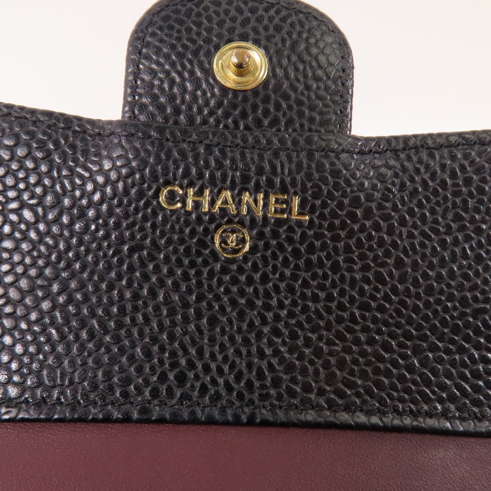CHANEL 牛皮皮革Small Flap Wallet金扣短錢包