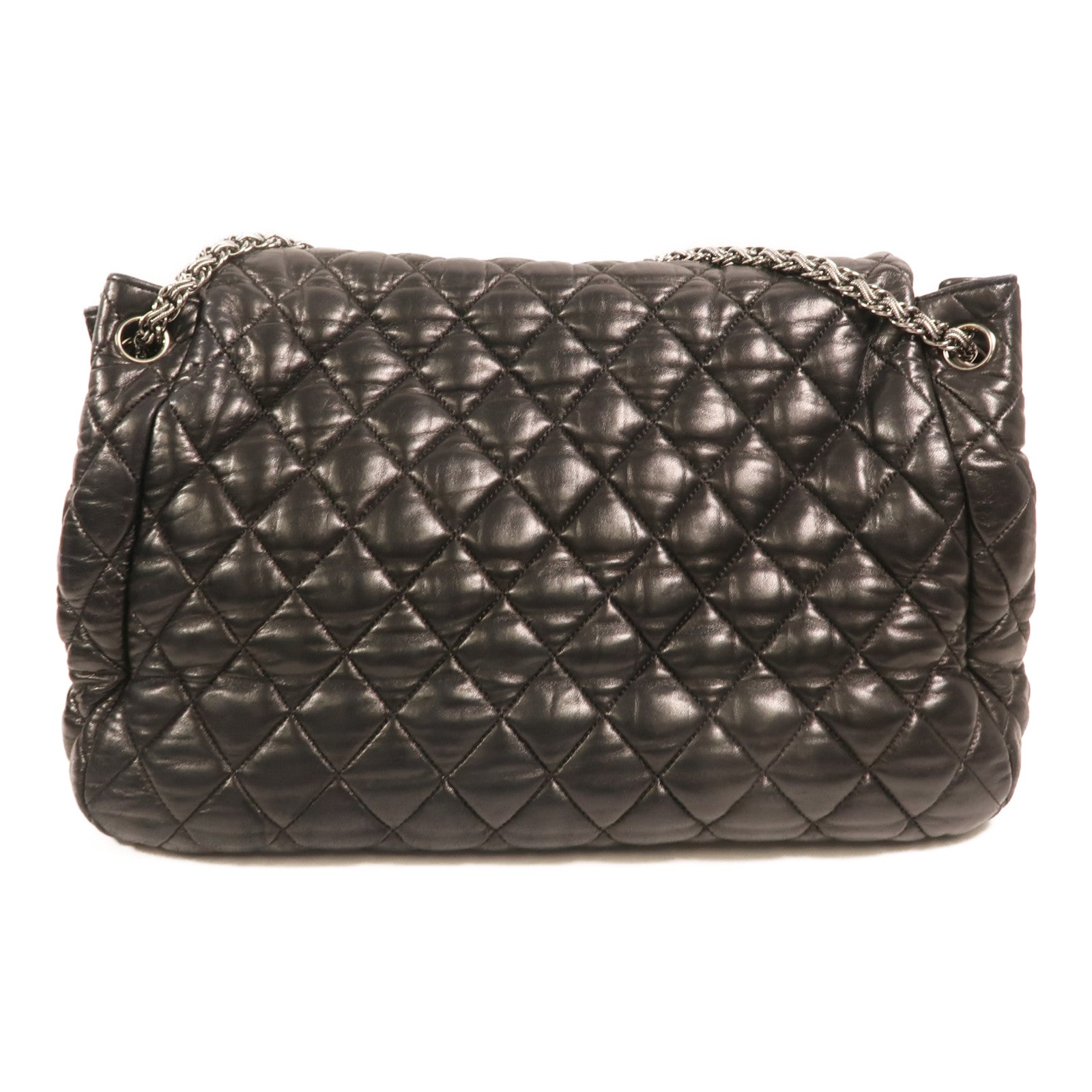 CHANEL 羊皮皮革Paris Moscou Flap Bag銀扣鏈帶肩背袋