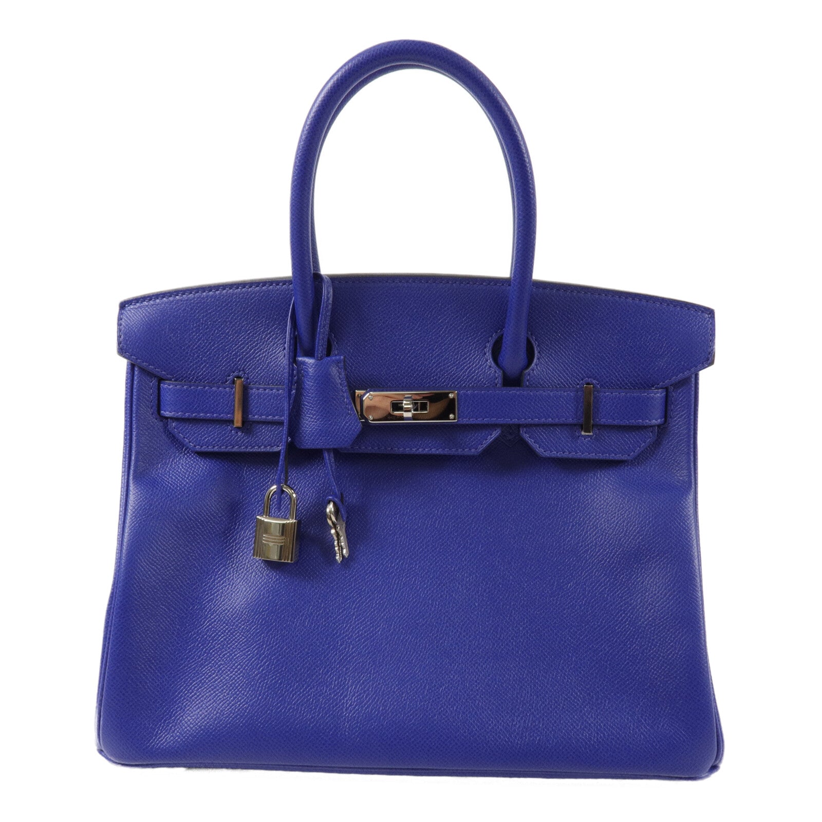 HERMES Epsom皮革Birkin 30手挽袋Bleu Electrique