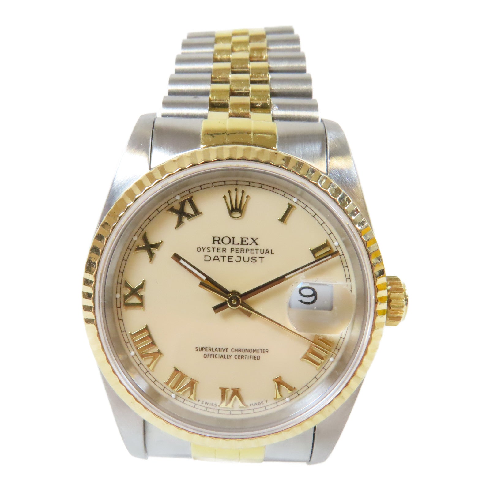 ROLEX Datejust不鏽鋼/18K黃金手錶自動機芯奶油色
