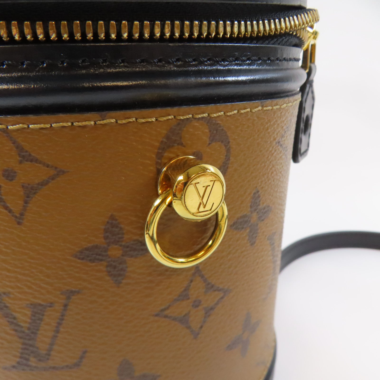 LOUIS VUITTON Monogram Reverse Cannes金扣手挽肩背兩用袋啡色