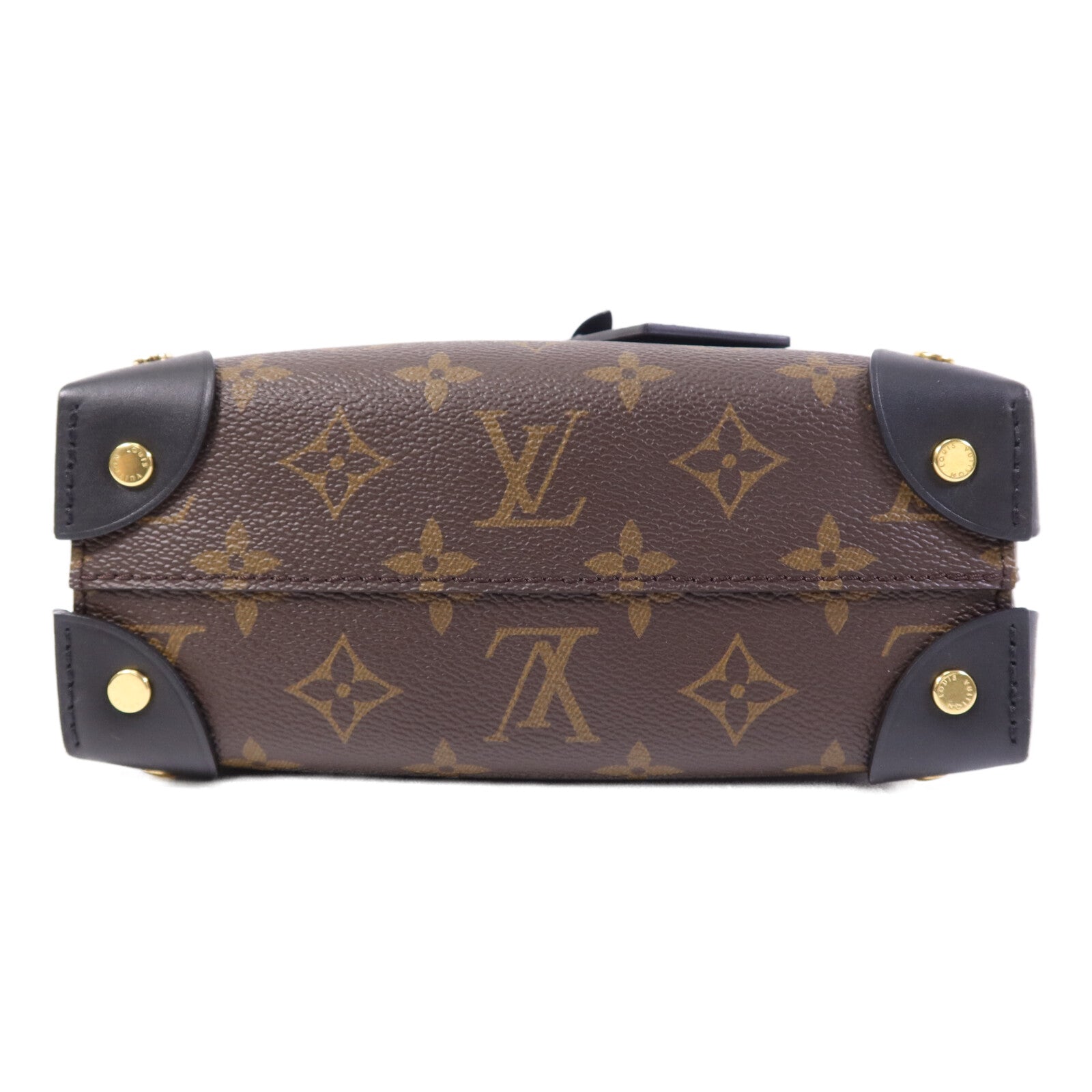 LOUIS VUITTON Monogram Petite Malle Souple金扣手挽肩背兩用袋