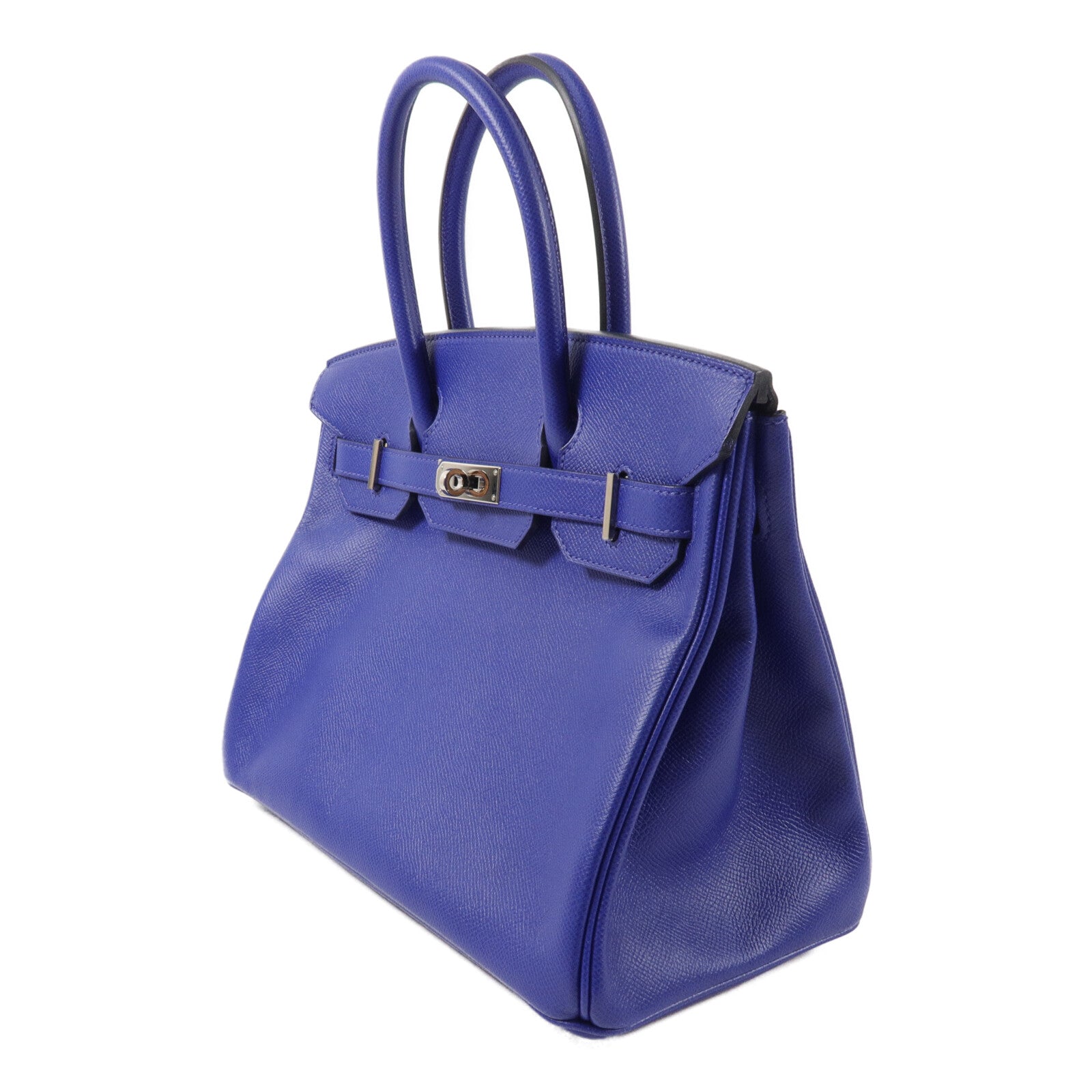 HERMES Epsom皮革Birkin 30手挽袋Bleu Electrique