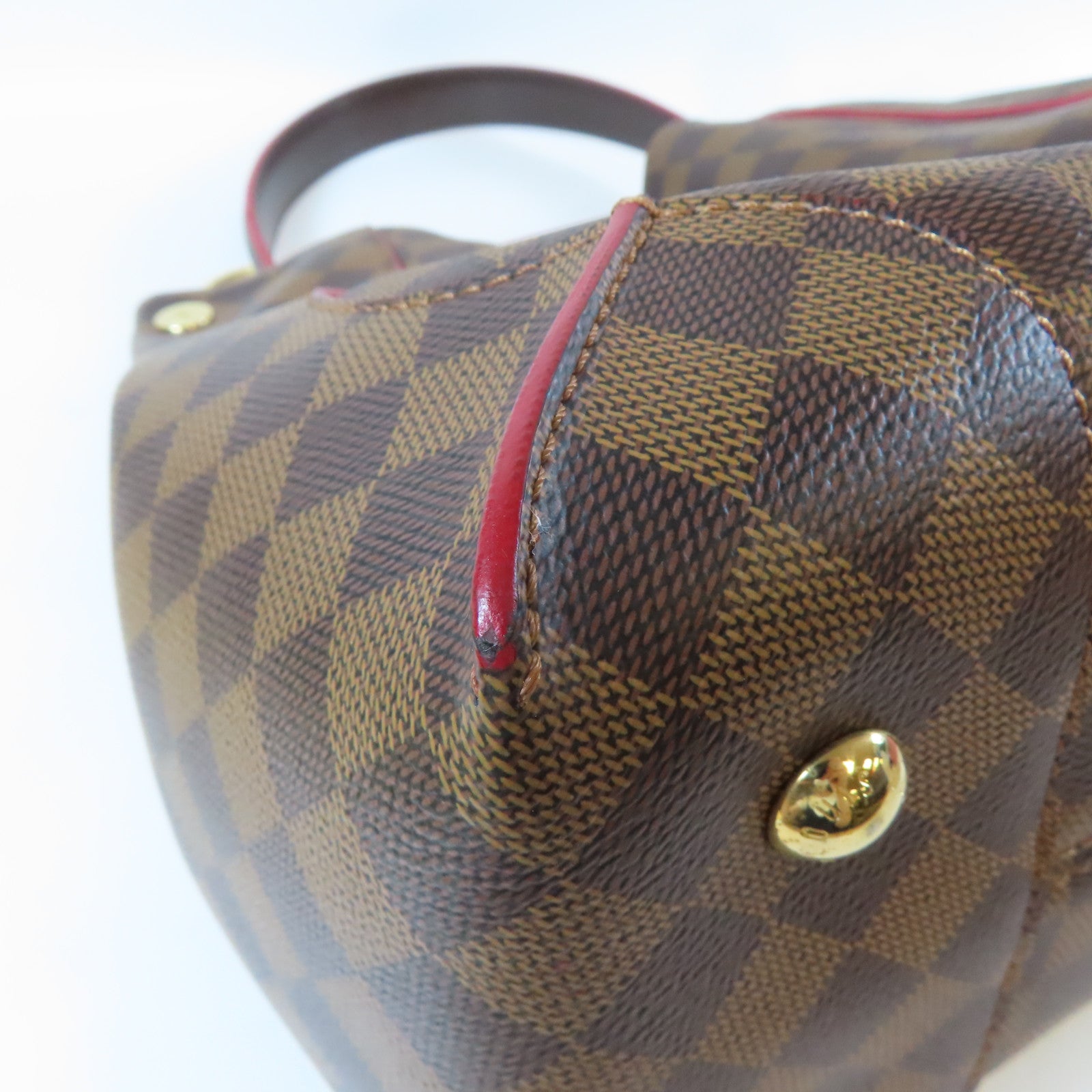 LOUIS VUITTON Damier Caissa Hobo金扣肩背袋啡色