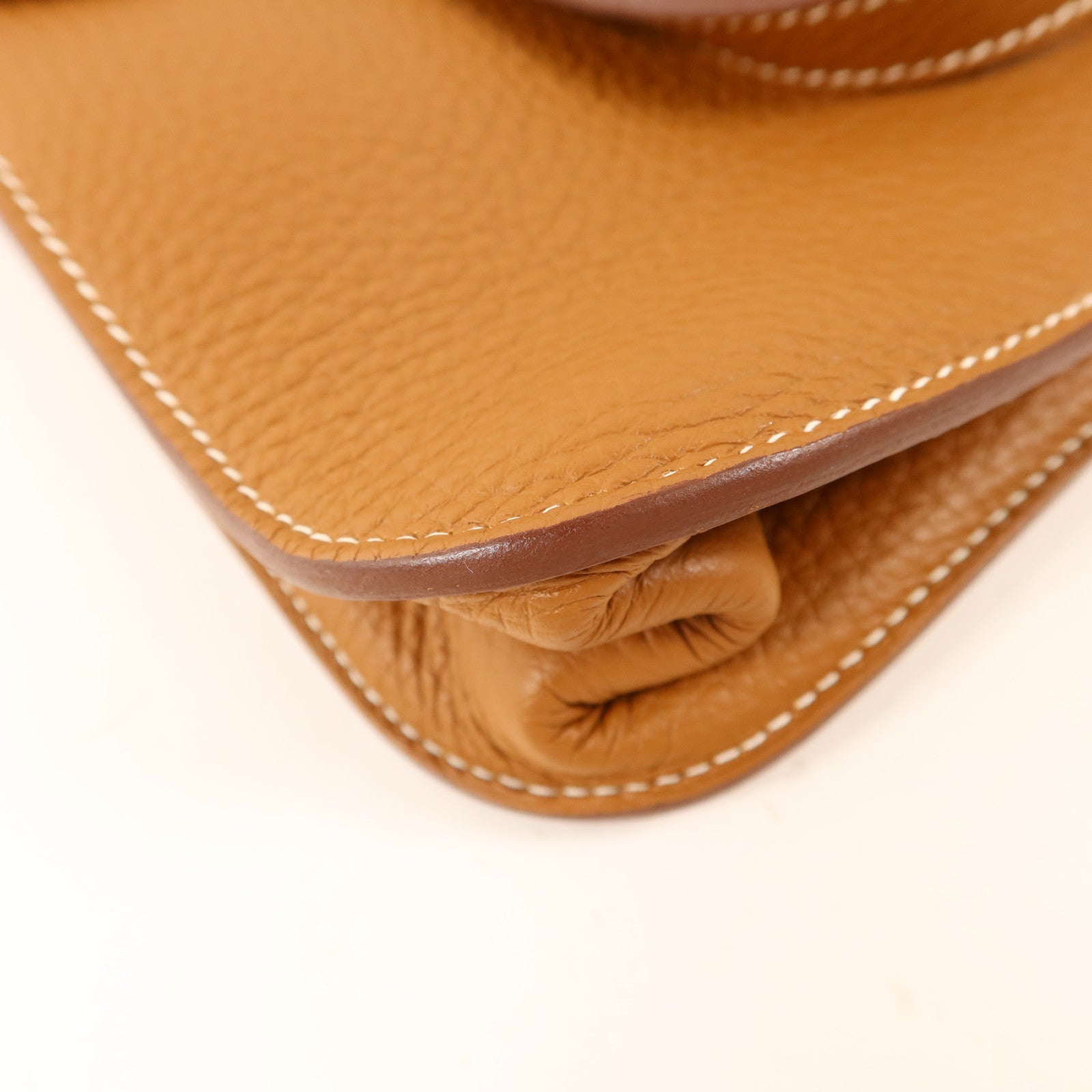 HERMES Clemence皮革Halzan 25金扣手挽肩背兩用袋Gold