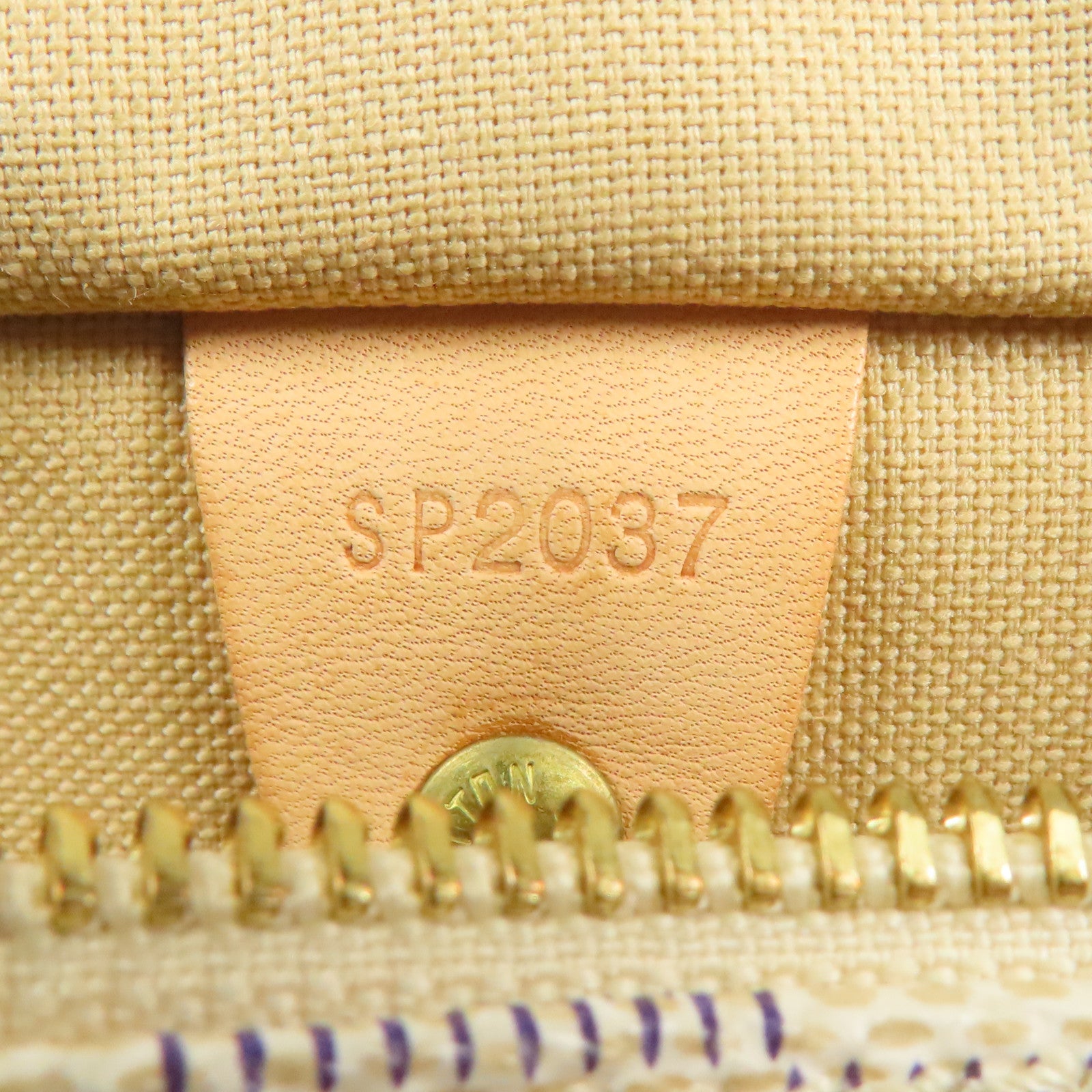 LOUIS VUITTON Damier Azur Speedy 25金扣手挽袋白色