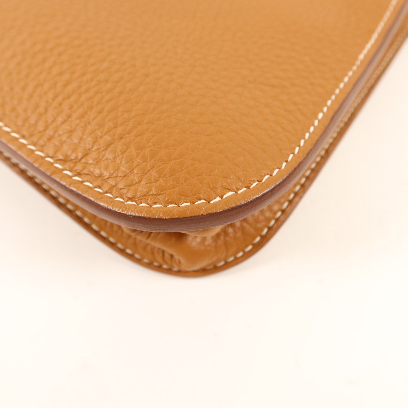 HERMES Clemence皮革Halzan 25金扣手挽肩背兩用袋Gold