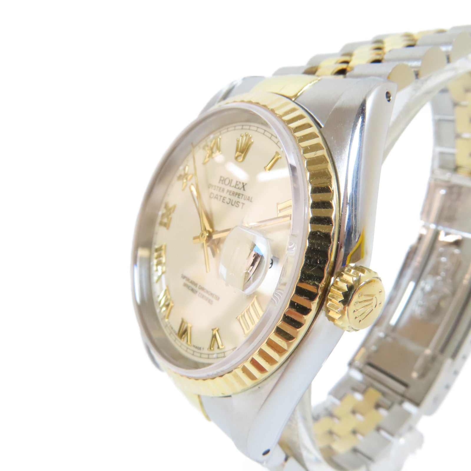 ROLEX Datejust不鏽鋼/18K黃金手錶自動機芯奶油色