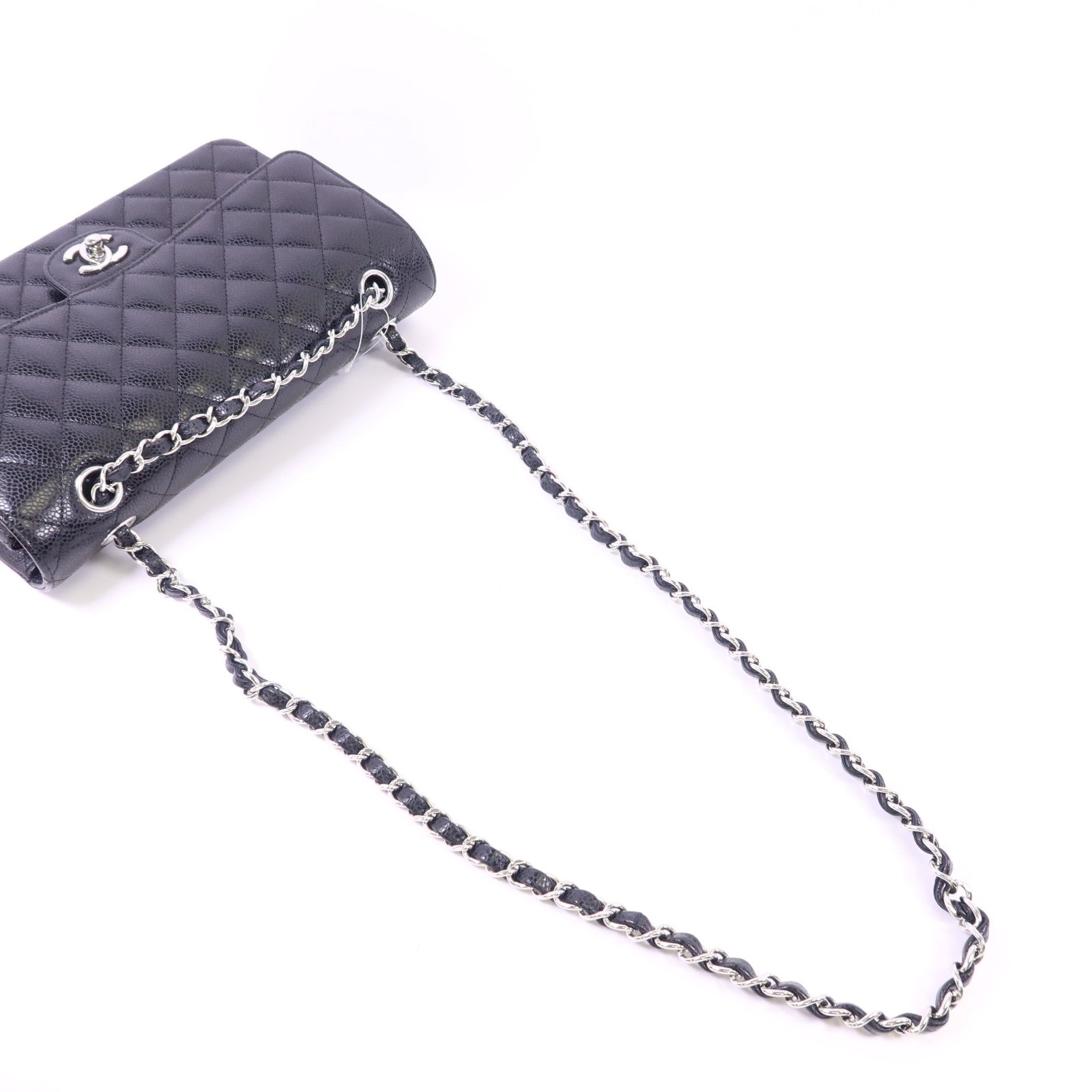 CHANEL 牛皮皮革Classic 25銀扣鏈帶肩背袋