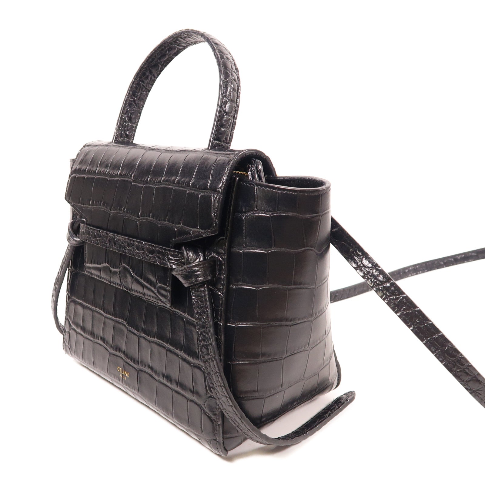 CELINE 牛皮皮革Belt Bag金扣手挽肩背兩用袋