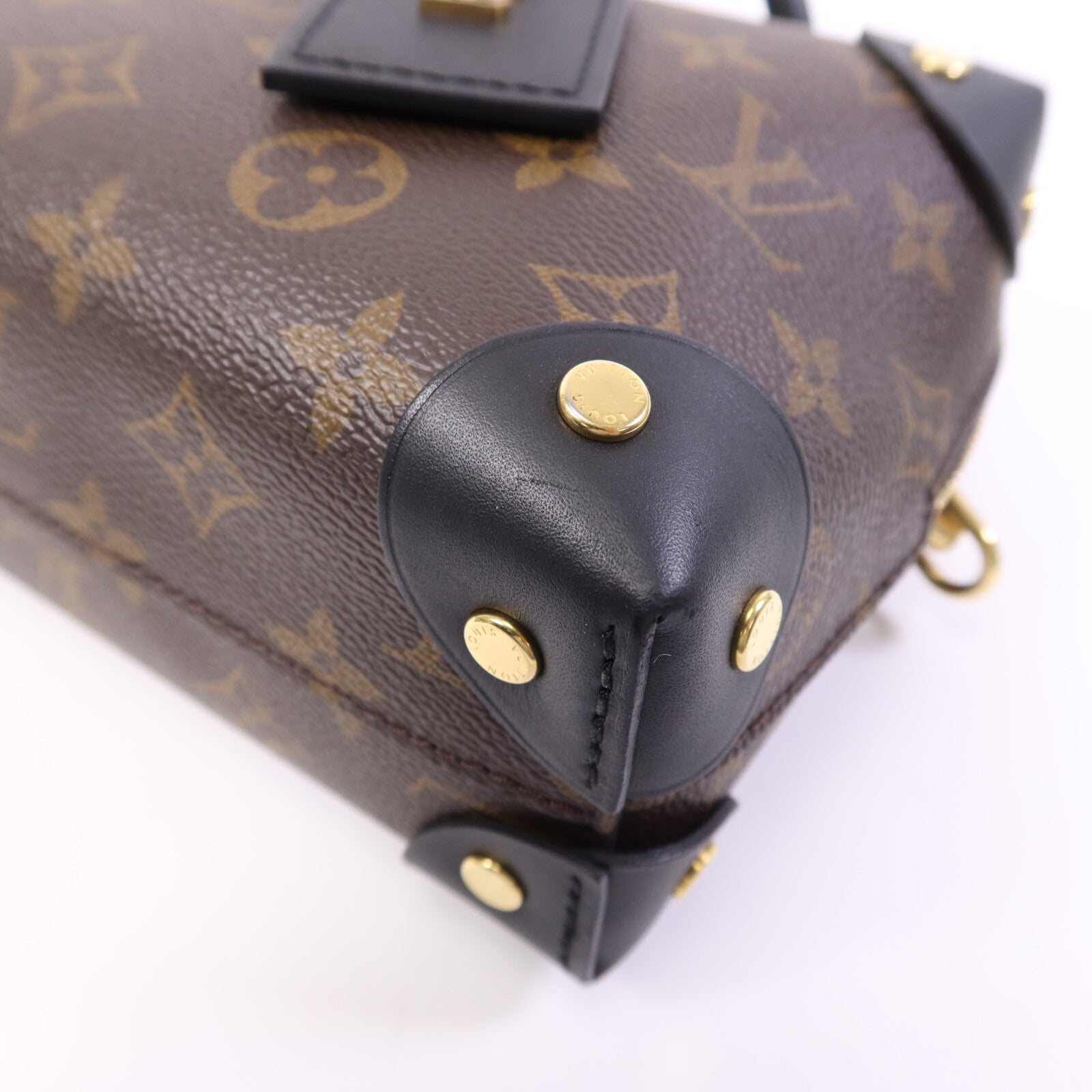 LOUIS VUITTON Monogram Petite Malle Souple金扣手挽肩背兩用袋