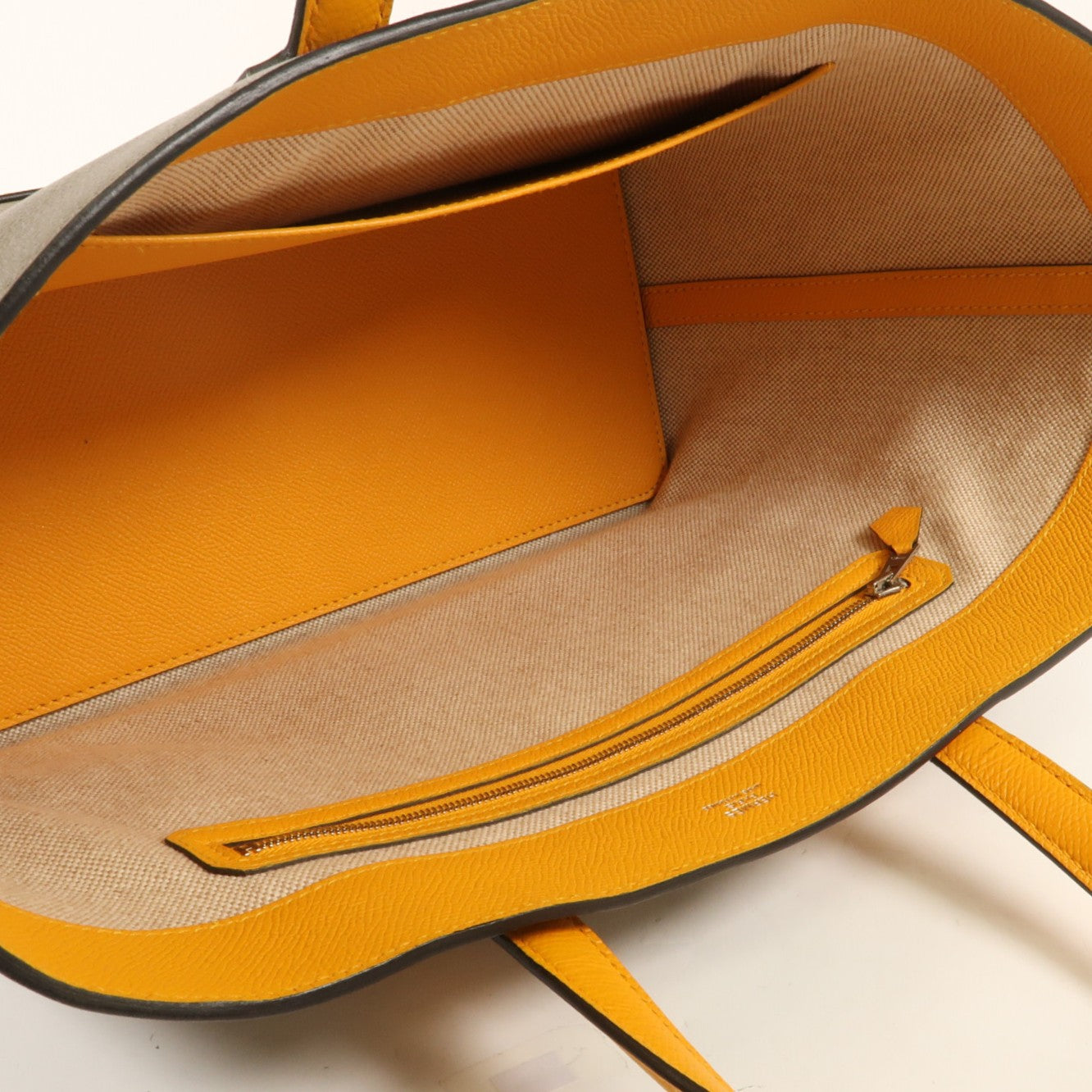 HERMES Epsom皮革Maxibox Cabas 30手挽袋Origan/Jaune D'or