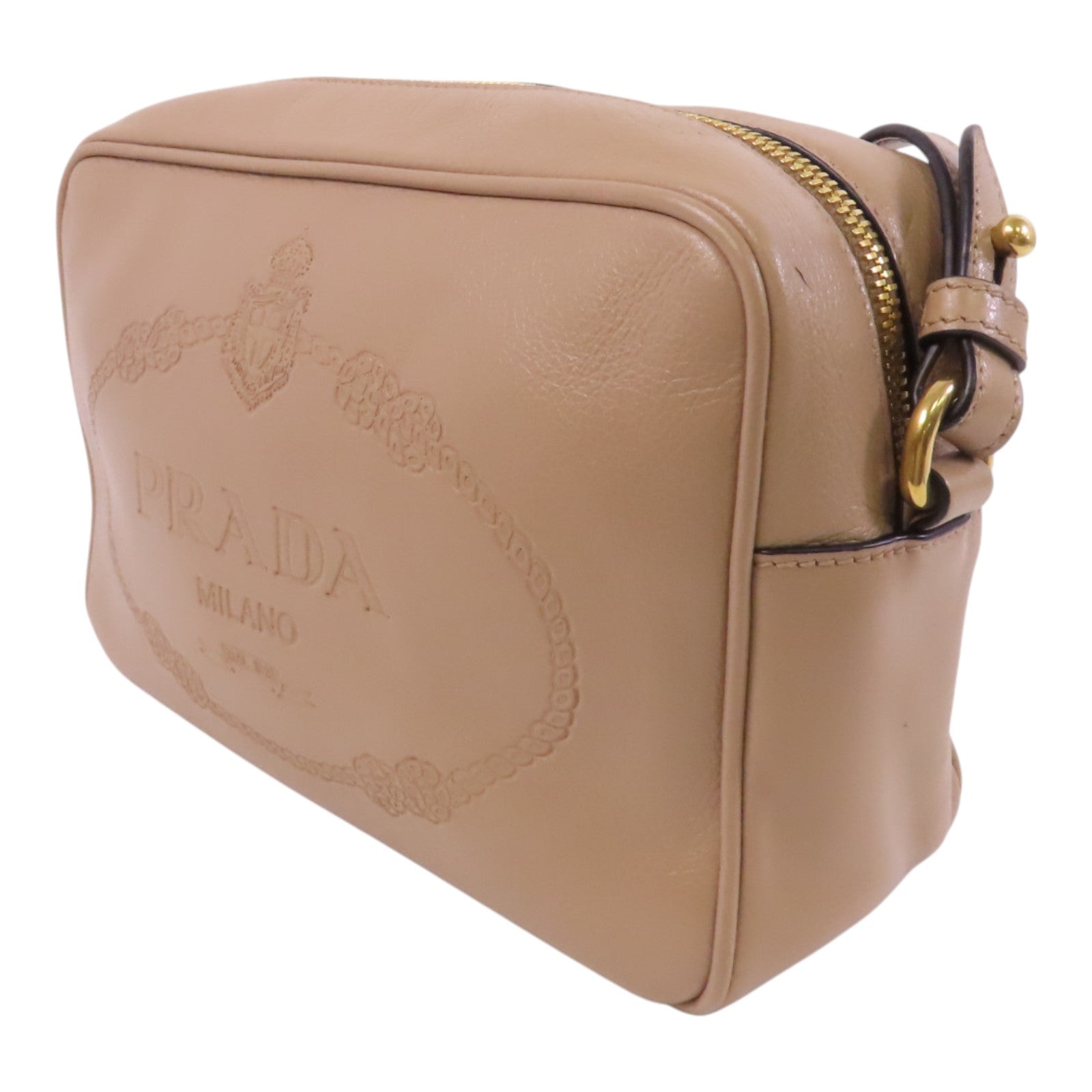 PRADA 牛皮皮革Camera Bag金扣件肩背袋
