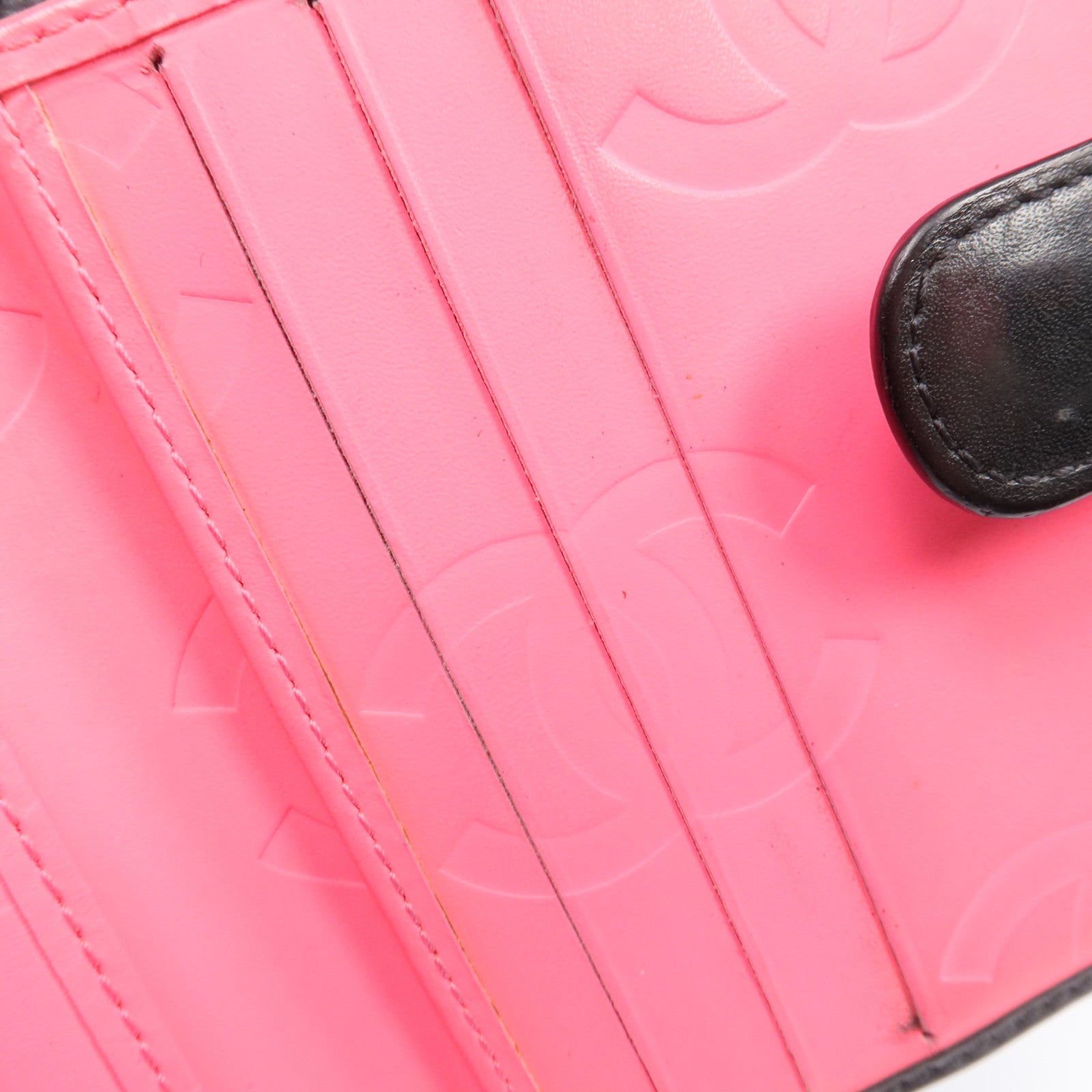 CHANEL 牛皮皮革Cambon Wallet銀扣錢包
