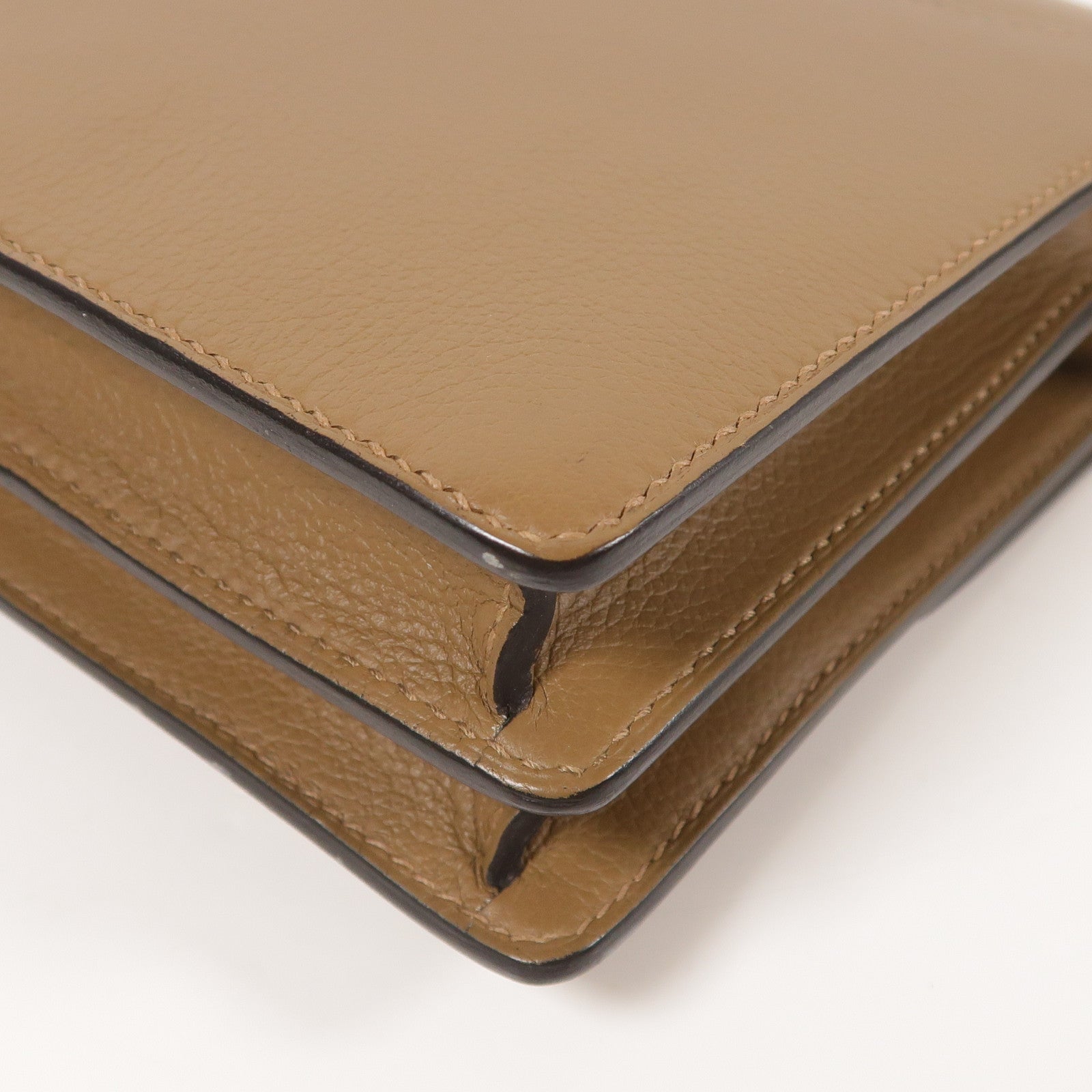 HERMES GHW Roulis Mini Shoulder Bag Evercolor Leather Kraft 