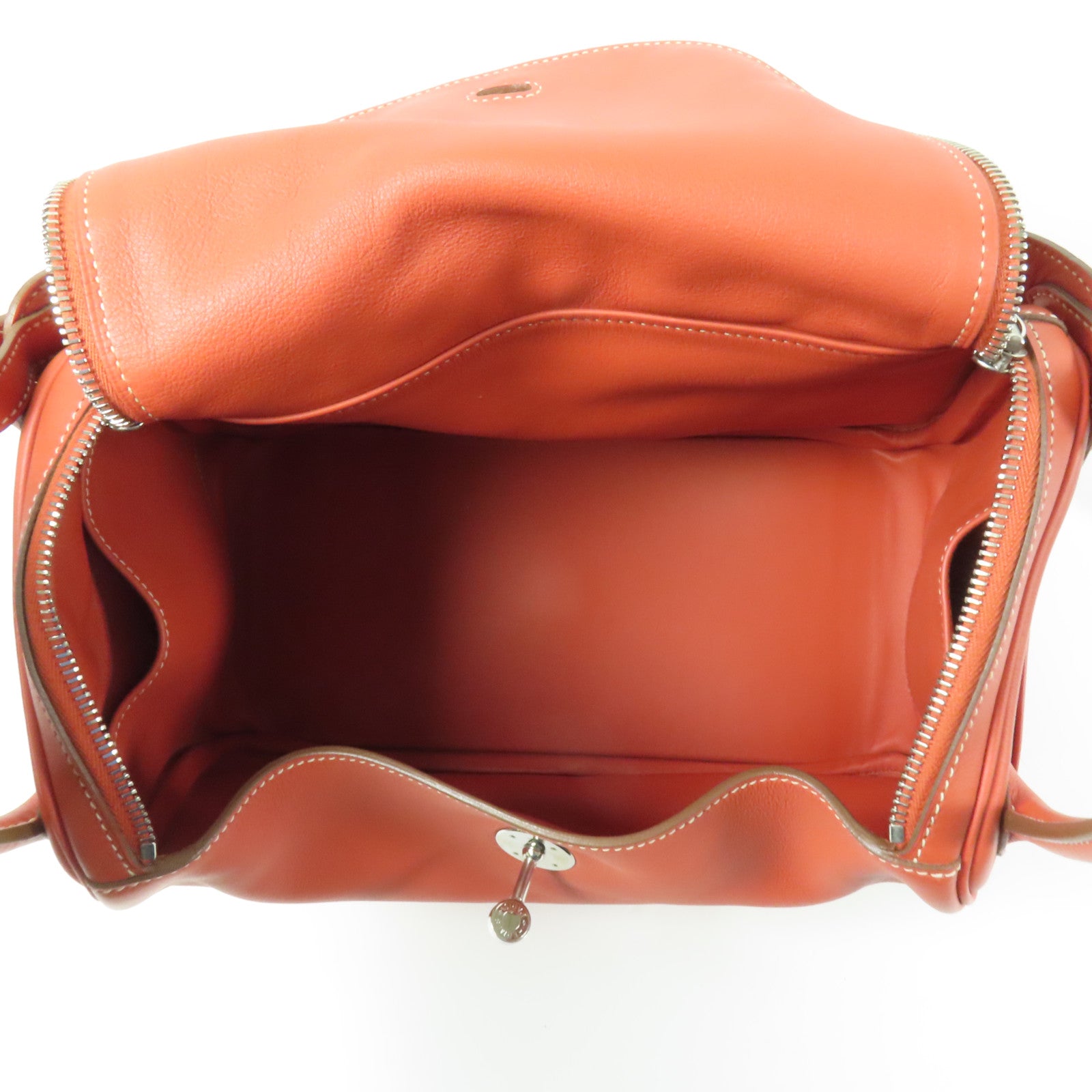 HERMES Swift皮革Lindy 30銀扣手挽肩背兩用袋Rose Jaipur