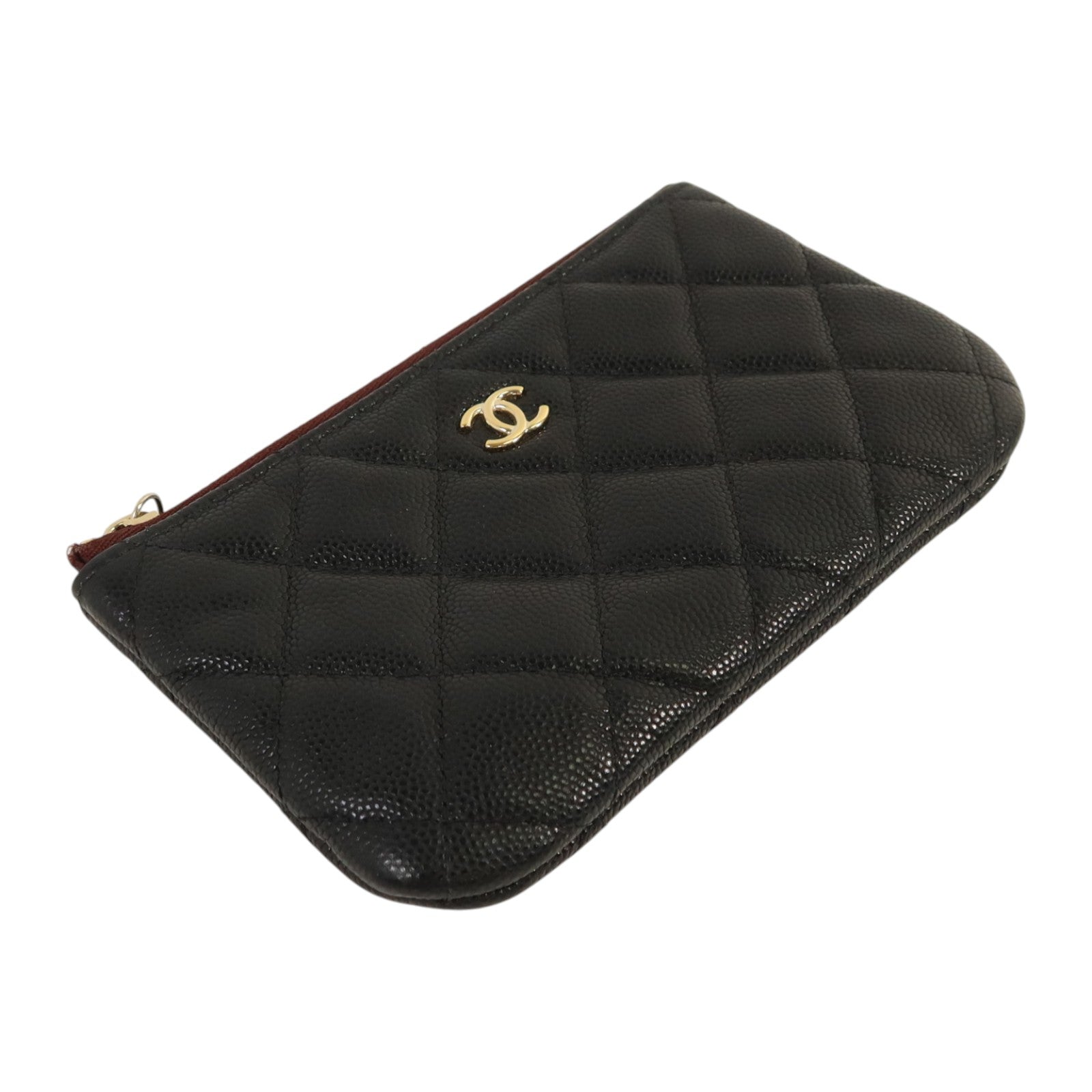 CHANEL 牛皮皮革Classic Small Zipper Pouch金扣錢包
