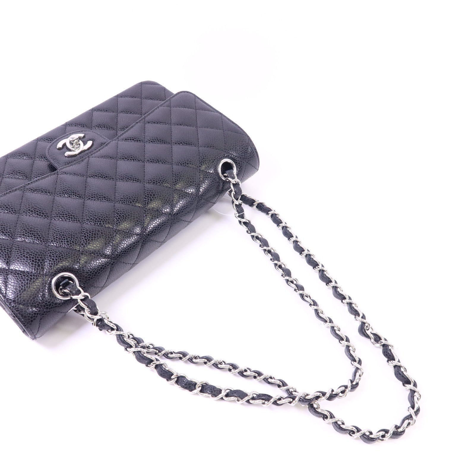 CHANEL 牛皮皮革Classic 25銀扣鏈帶肩背袋
