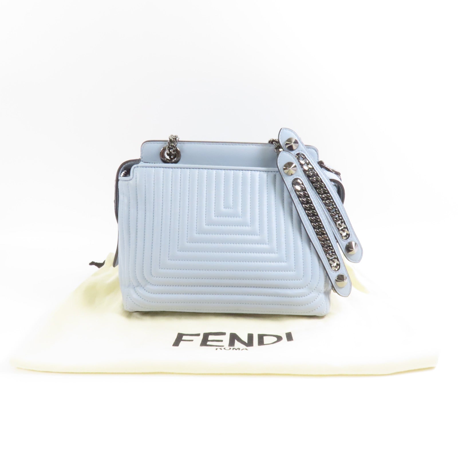 FENDI 皮革Dotcom鏈帶肩背袋