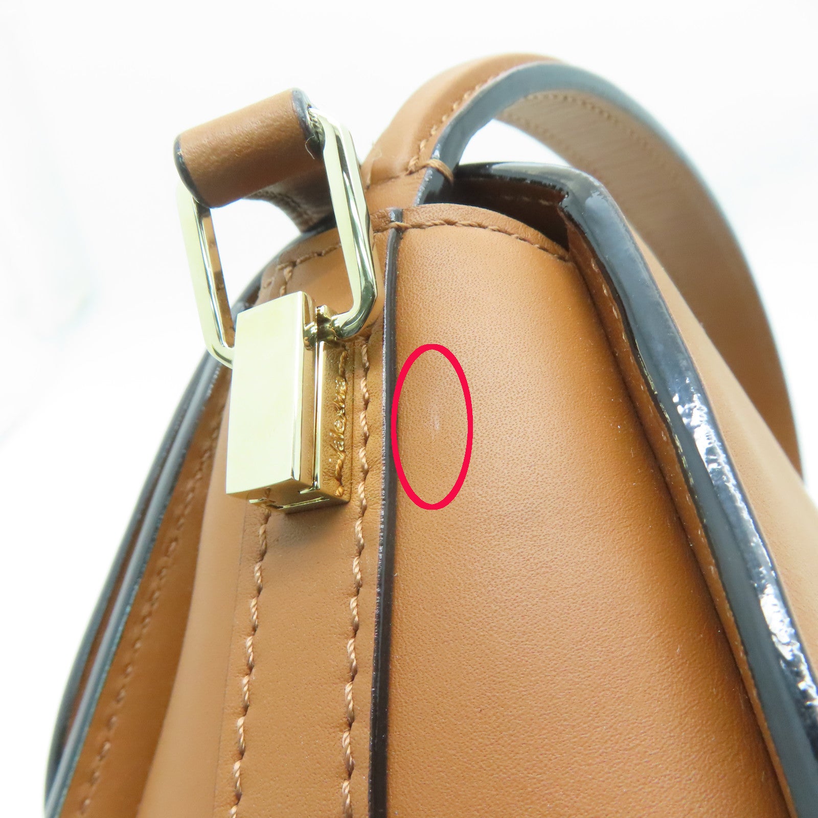 Valextra 【激減優惠】牛皮皮革Iside Crossbody 2Way Shoulder Bag金扣手挽肩背兩用袋棕色