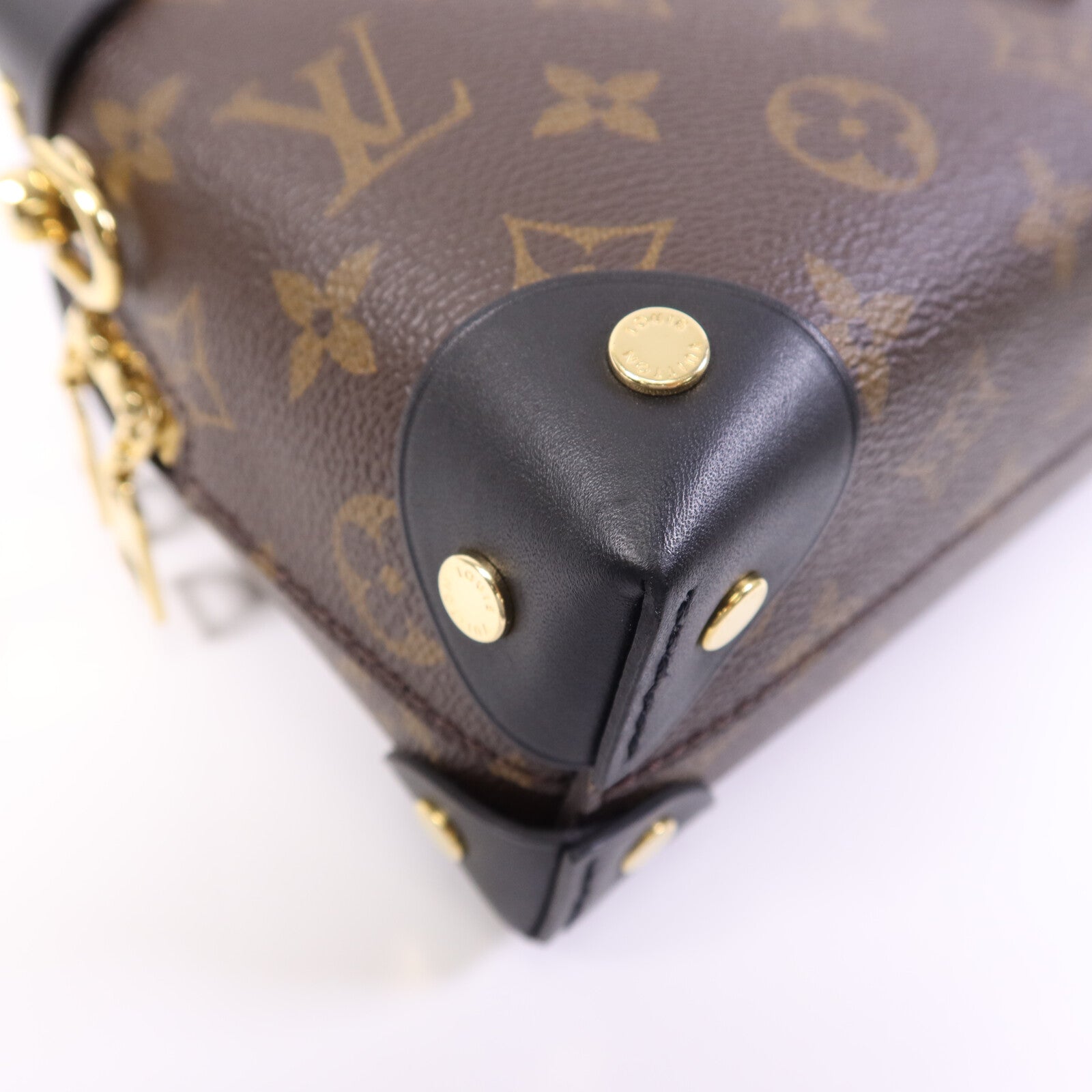 LOUIS VUITTON Monogram Petite Malle Souple金扣手挽肩背兩用袋