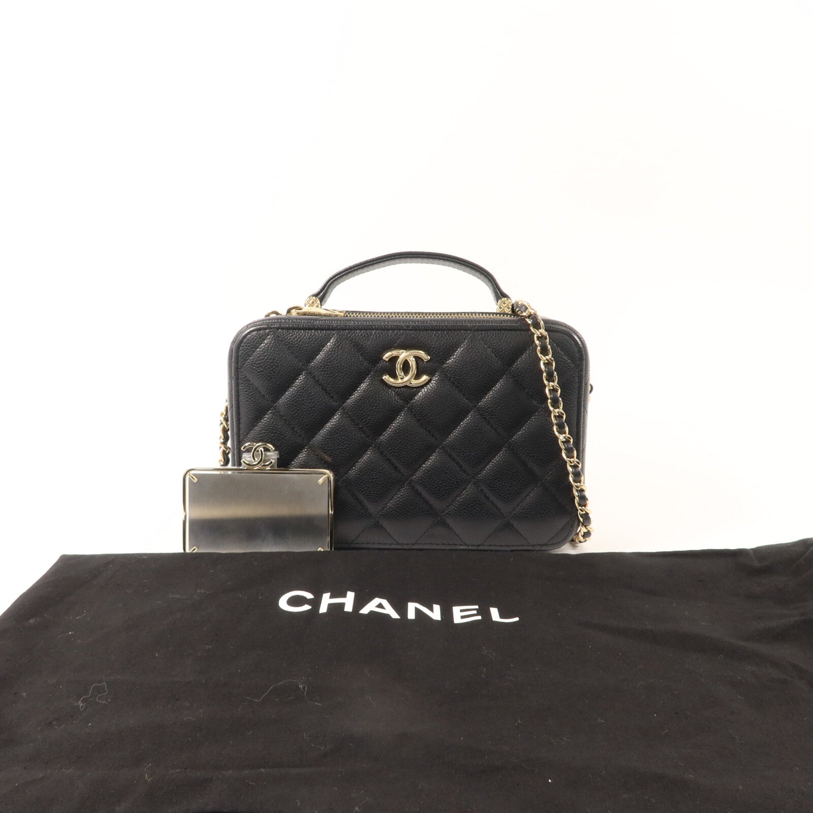 CHANEL 牛皮皮革Top Handle Vanity Case手挽肩背兩用袋