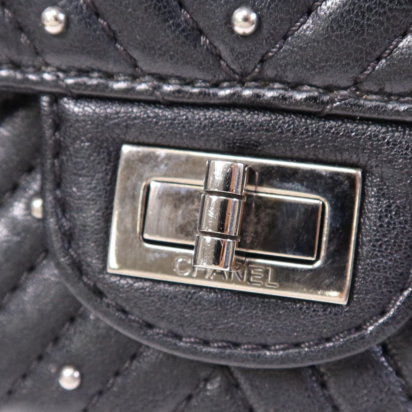 CHANEL 牛皮皮革2.55 Large銀扣鏈帶肩背袋