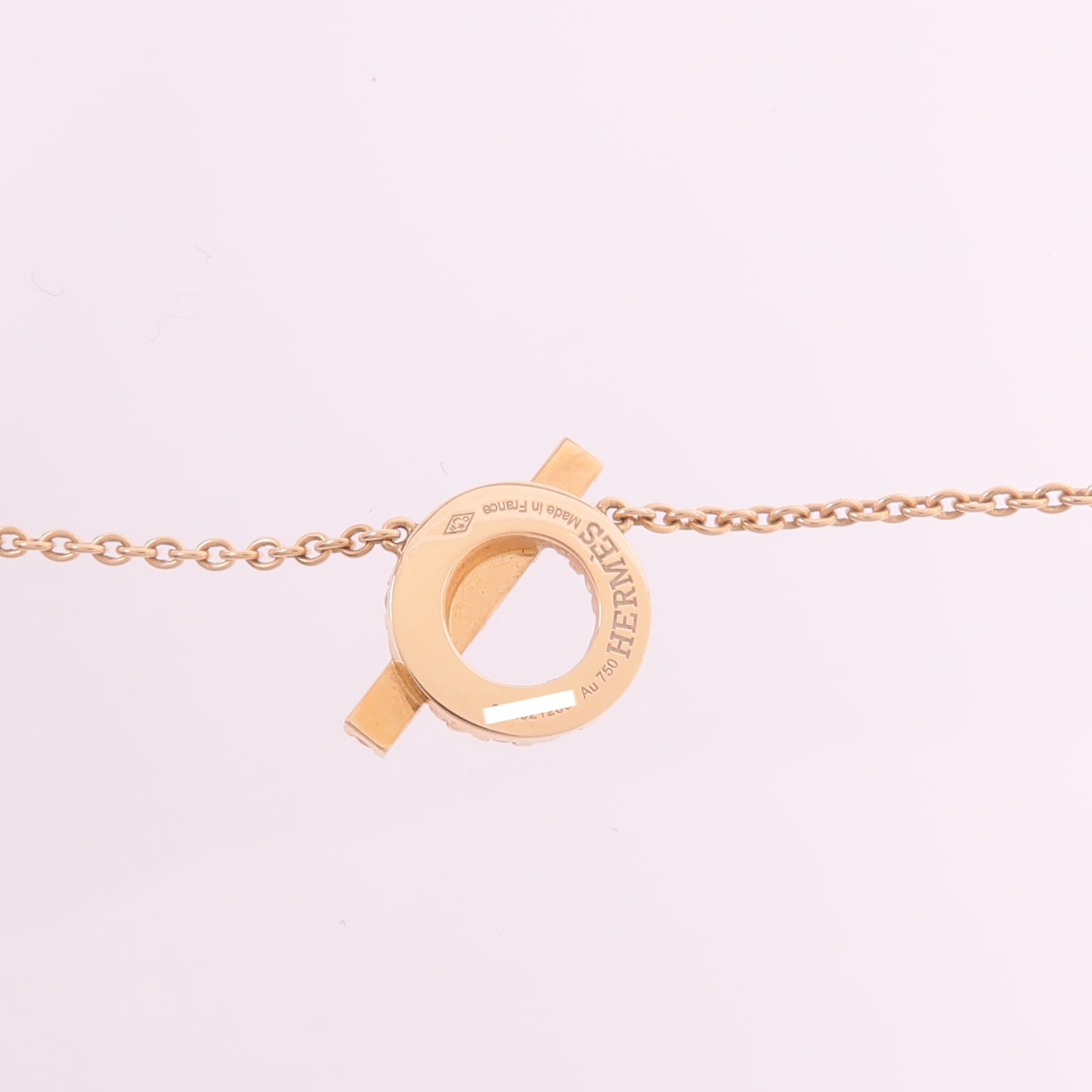 HERMES 18K玫瑰金Finesse Pendant鑽石項鍊