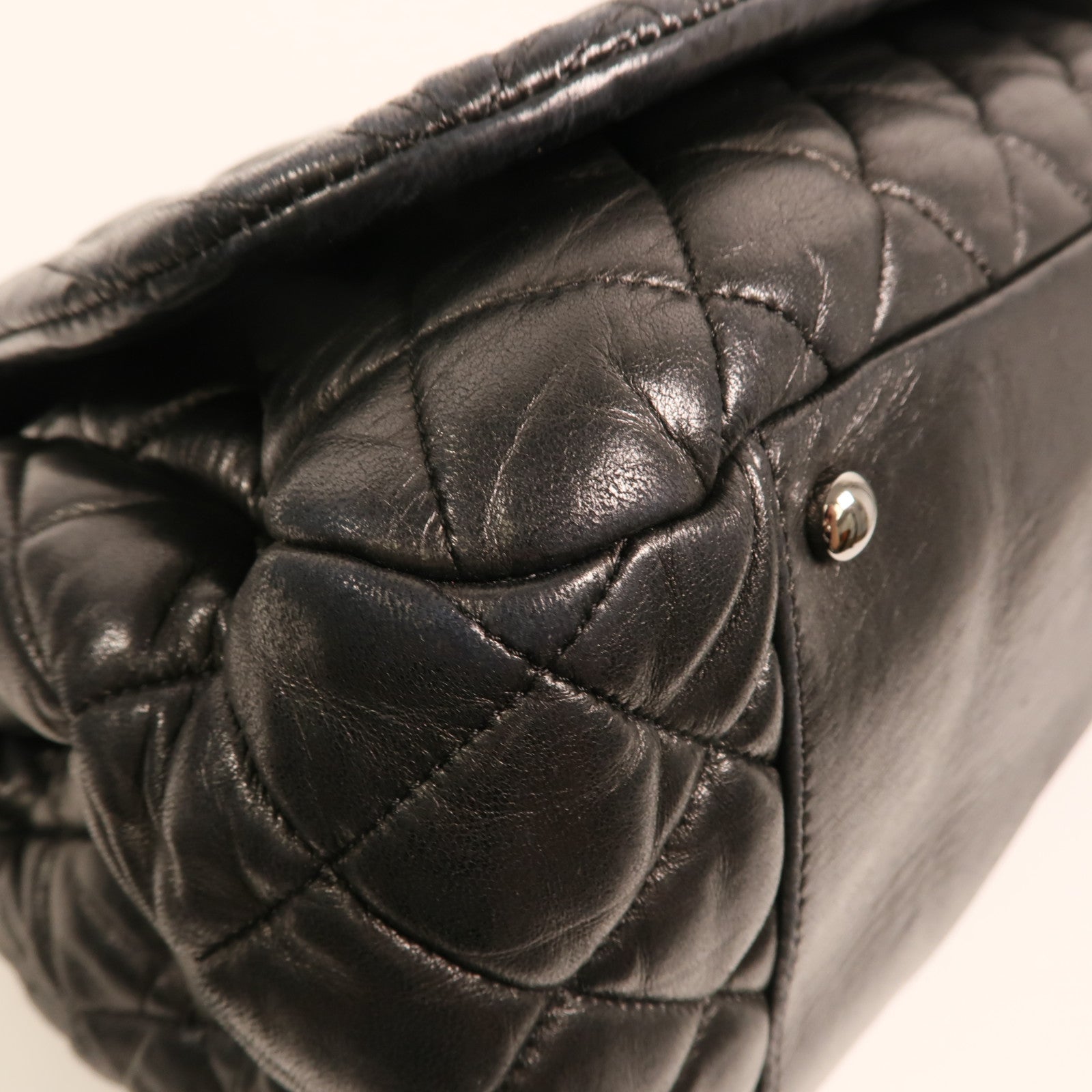 CHANEL 羊皮皮革Paris Moscou Flap Bag銀扣鏈帶肩背袋