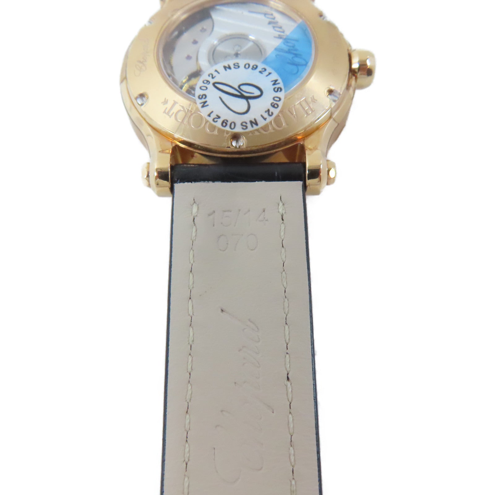 Chopard Happy Sport 18K玫瑰金/皮革帶手錶自動機芯白色