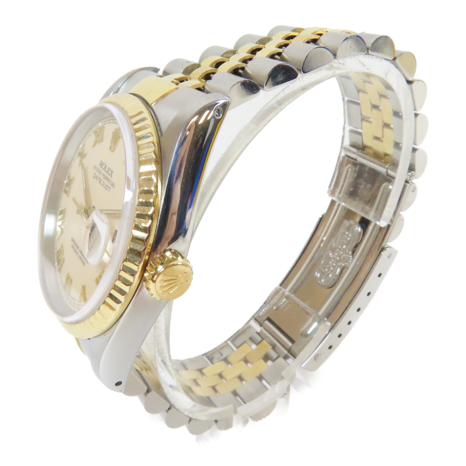 ROLEX Datejust不鏽鋼/18K黃金手錶自動機芯奶油色