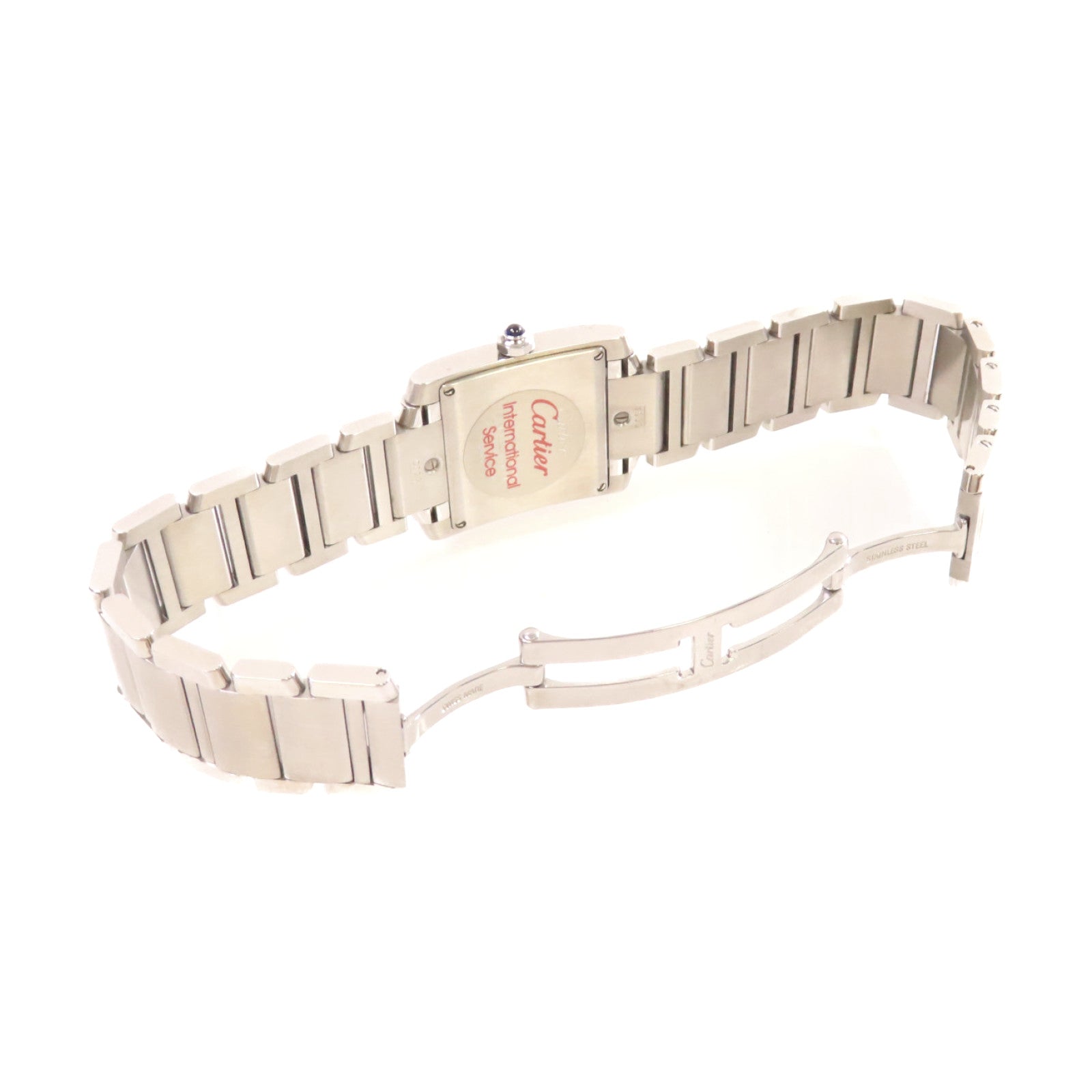 CARTIER Tank Francaise Watch不鏽鋼石英機芯手錶白色/銀色