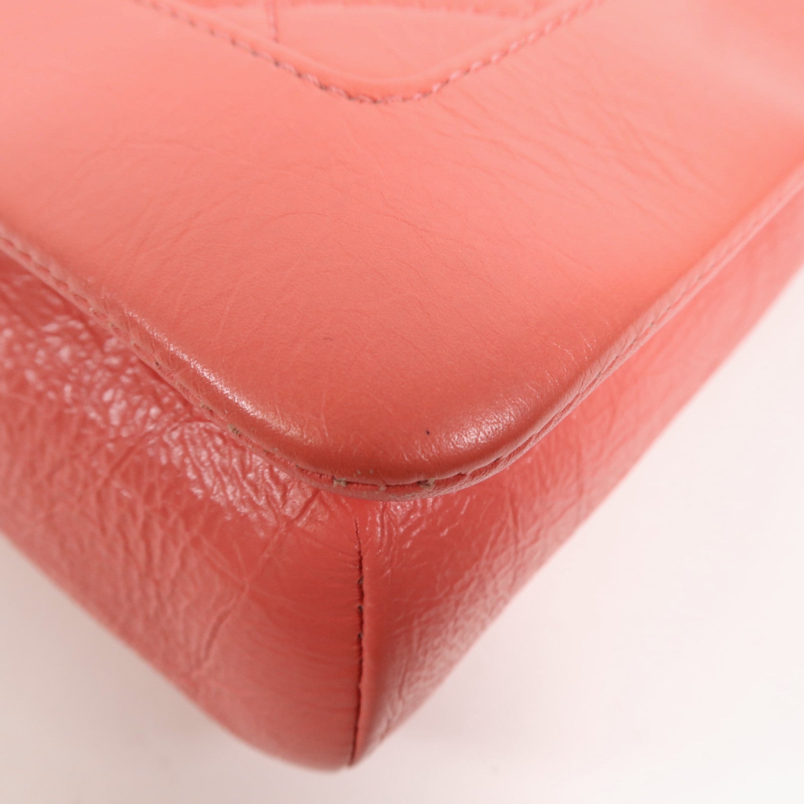 CHANEL 牛皮皮革Chain Shoulder銀扣鏈帶肩背袋