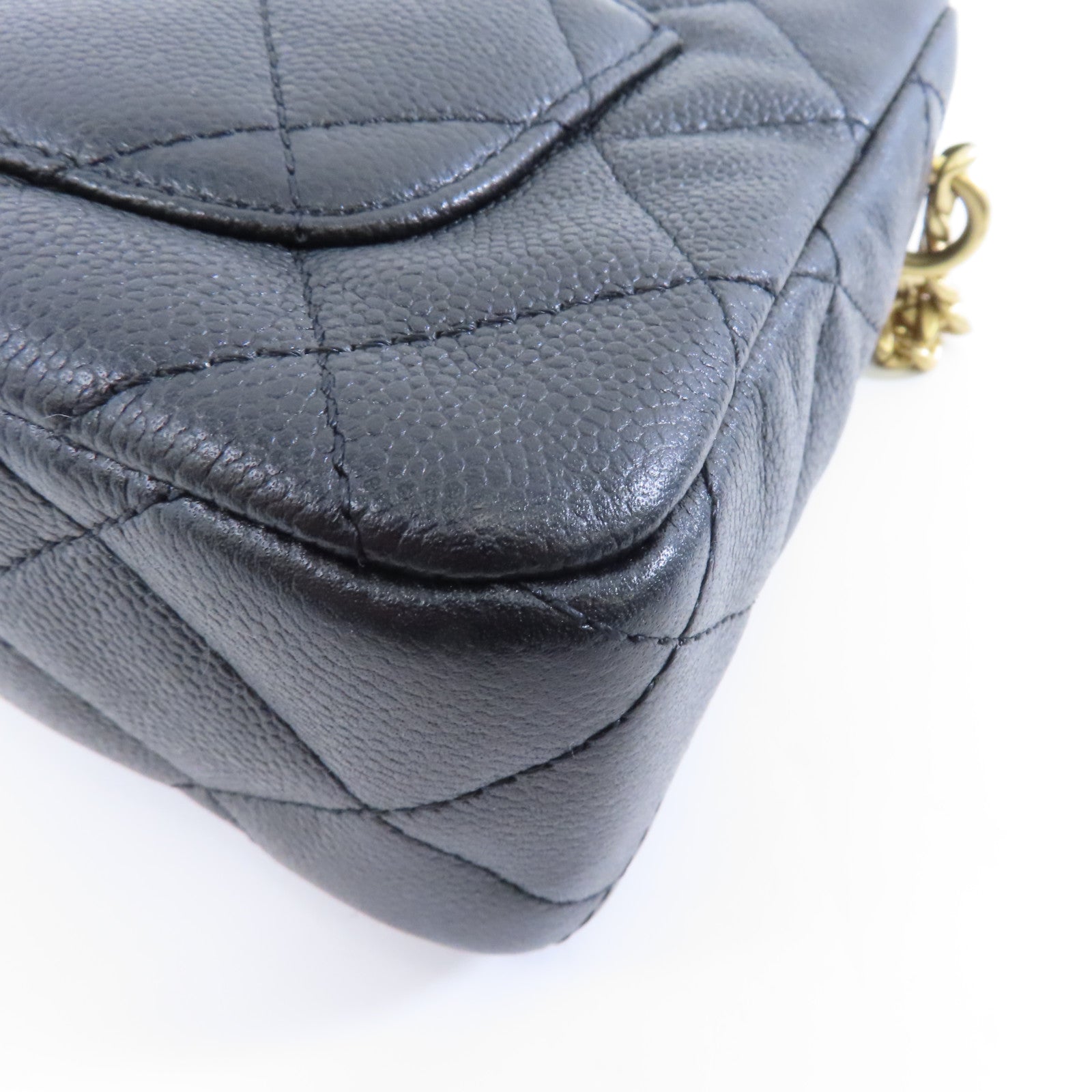 CHANEL 【激減優惠】菱格Caviar皮革Chain Shoulder Bag金扣鏈帶肩背袋黑色