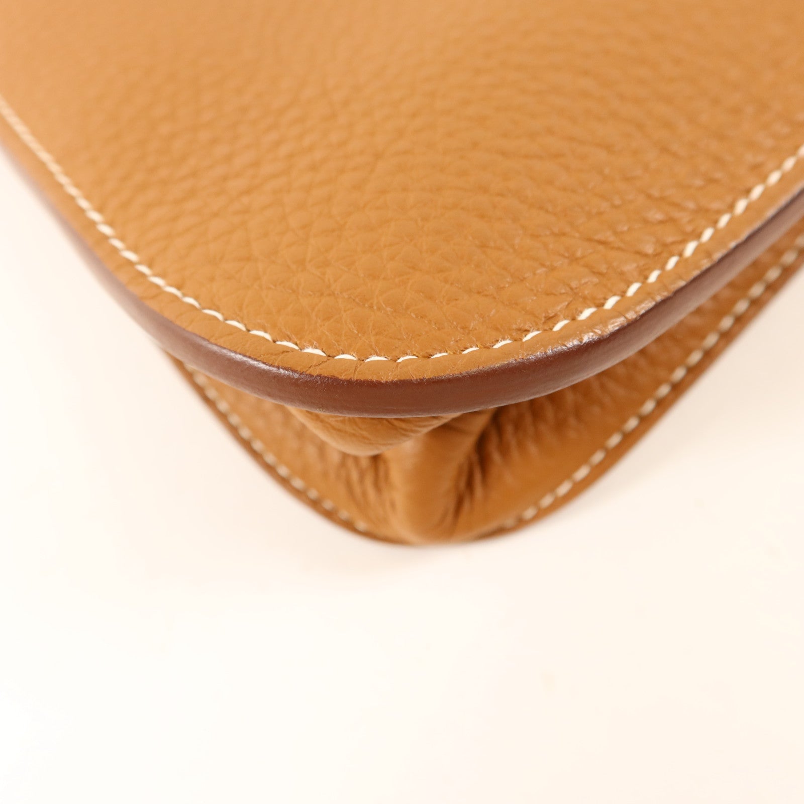 HERMES Clemence皮革Halzan 25金扣手挽肩背兩用袋Gold