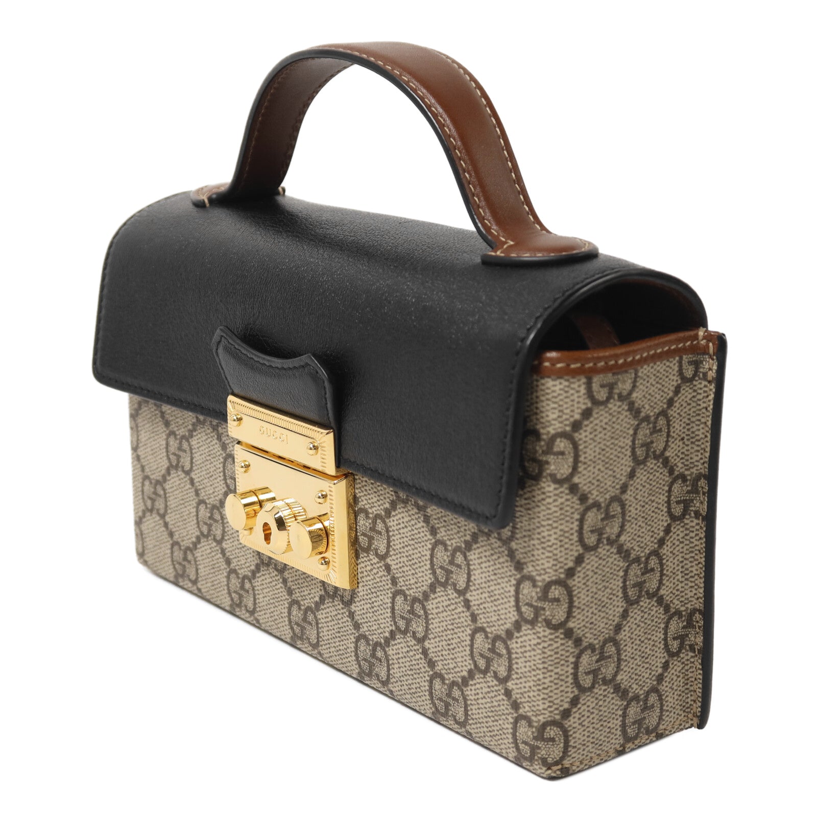 GUCCI 塗層帆布PadLock Mini手挽肩背兩用袋