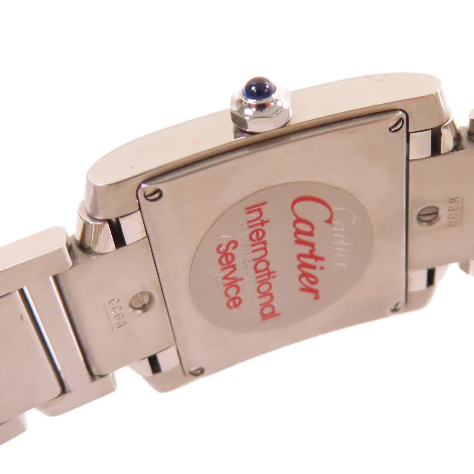 CARTIER Tank Francaise Watch不鏽鋼石英機芯手錶白色/銀色