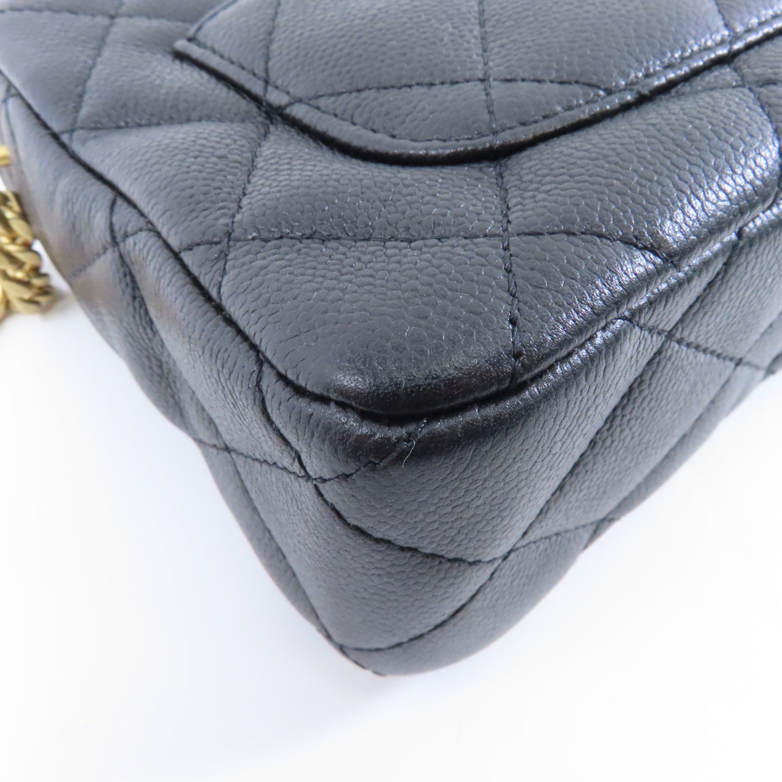 CHANEL 【激減優惠】菱格Caviar皮革Chain Shoulder Bag金扣鏈帶肩背袋黑色