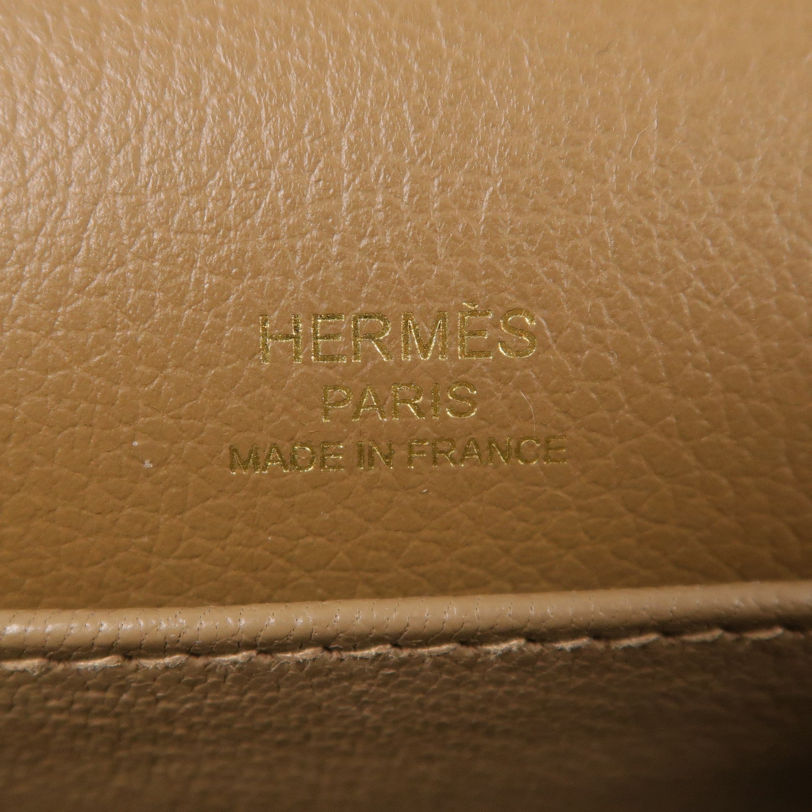 HERMES GHW Roulis Mini Shoulder Bag Evercolor Leather Kraft 