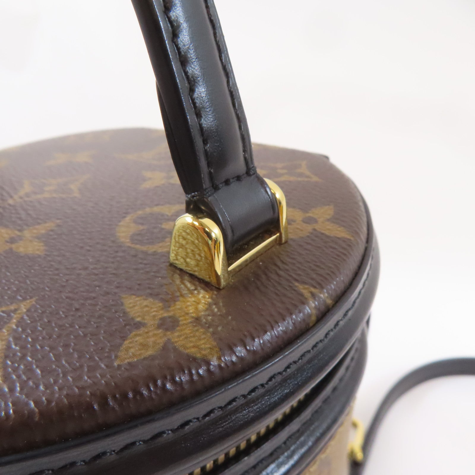 LOUIS VUITTON Monogram Reverse Cannes金扣手挽肩背兩用袋啡色